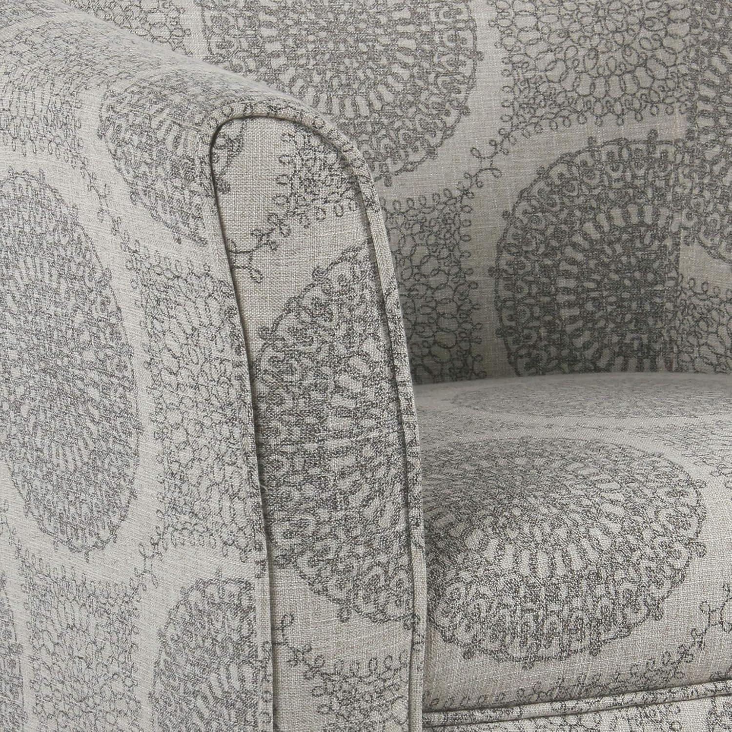 imageHomePop Barrel Shaped Accent Chair Grey Medallion