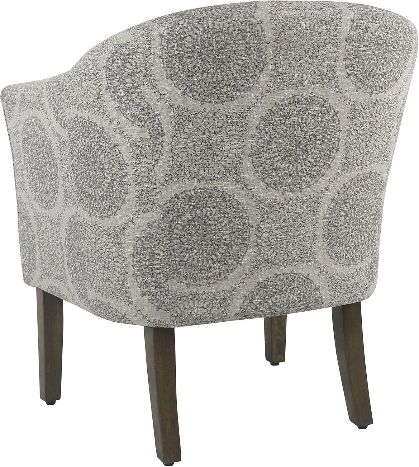 imageHomePop Barrel Shaped Accent Chair Grey Medallion