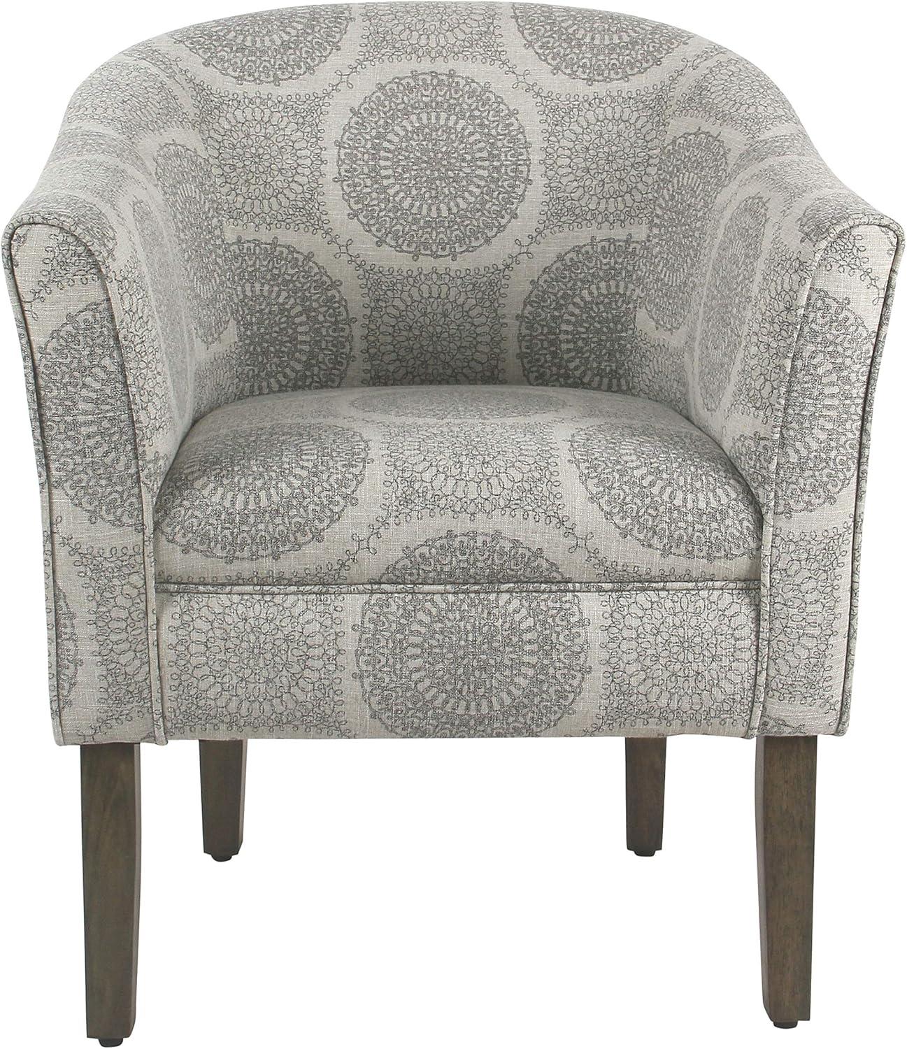 imageHomePop Barrel Shaped Accent Chair Grey Medallion