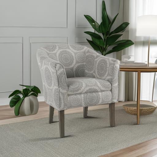 imageHomePop Barrel Shaped Accent Chair Grey Medallion