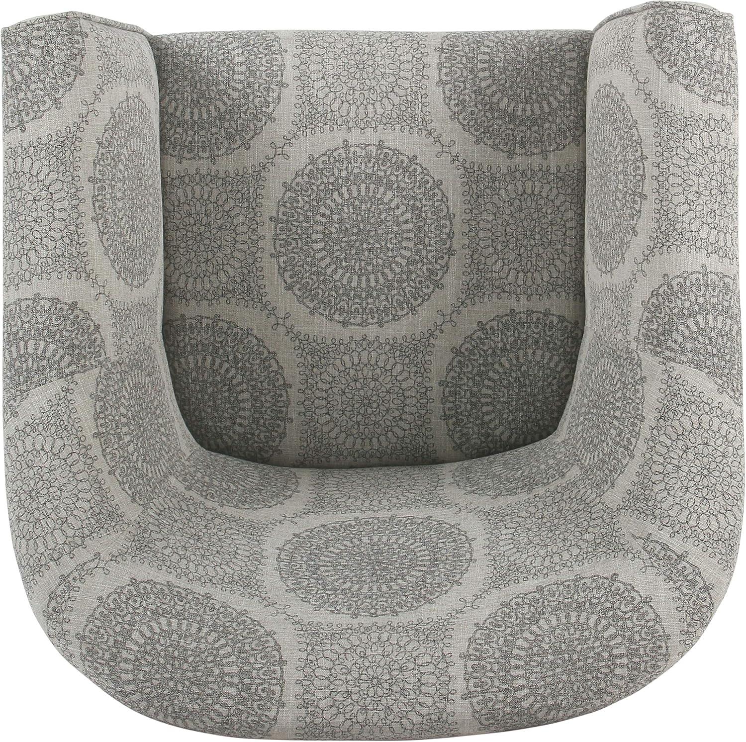imageHomePop Barrel Shaped Accent Chair Grey Medallion