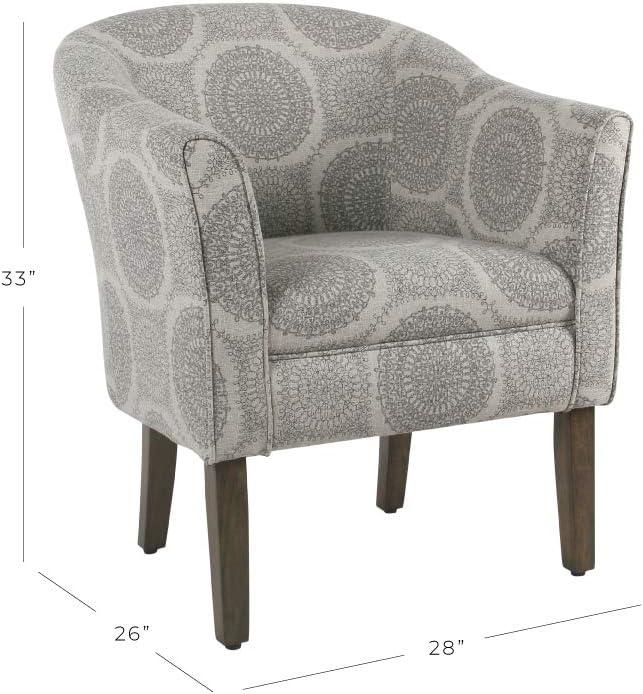 imageHomePop Barrel Shaped Accent Chair Grey Medallion