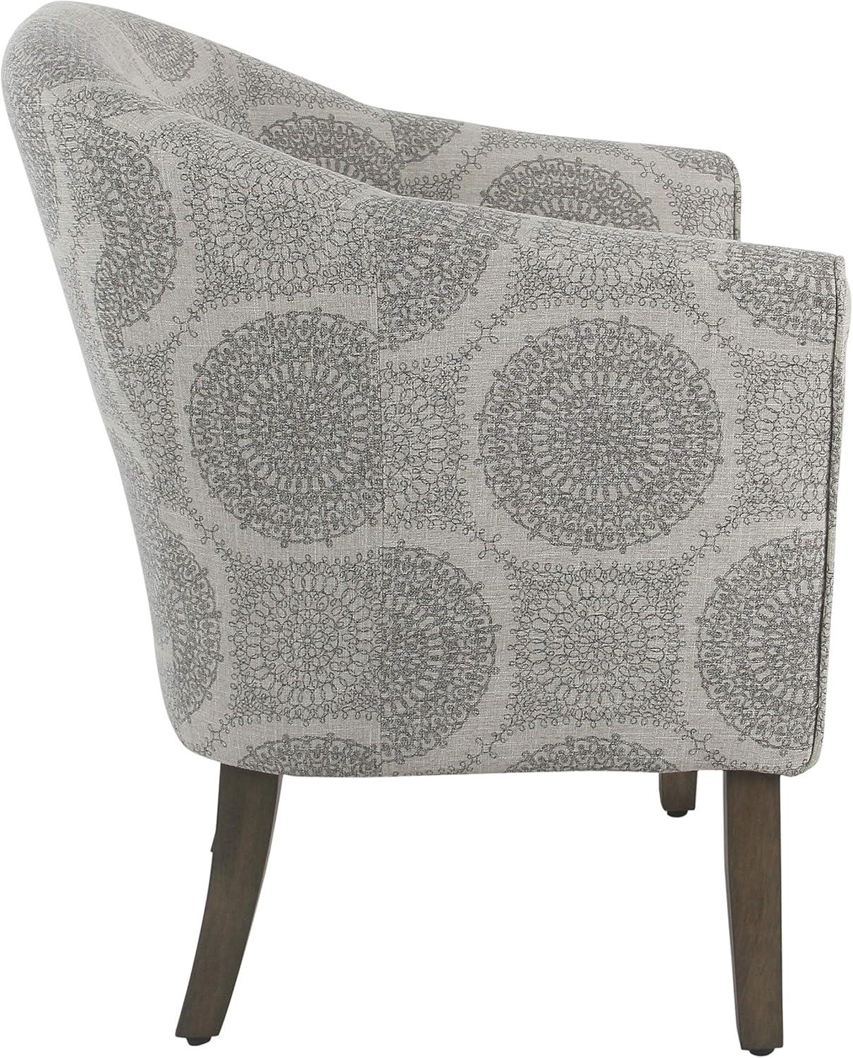 imageHomePop Barrel Shaped Accent Chair Grey Medallion