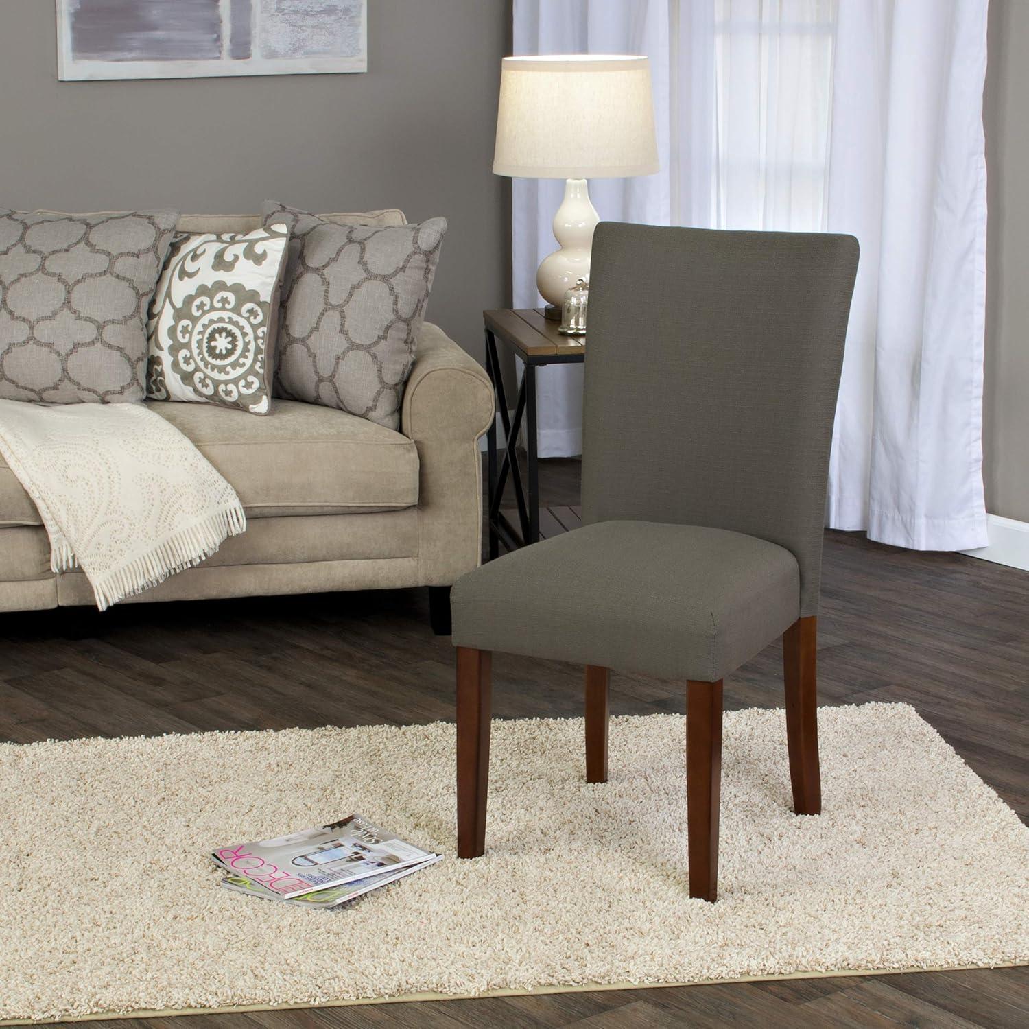 imageHomePop Channeled Metal Dining Chair HomePop Home Dcor Single Pack Brown Faux LeatherBrown Geometric