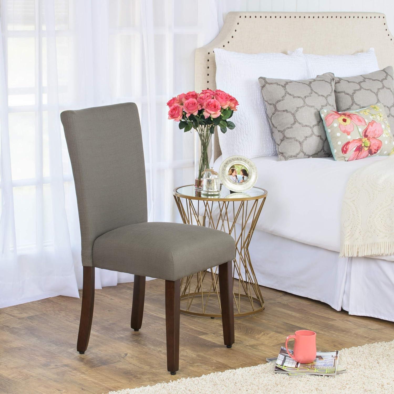 imageHomePop Channeled Metal Dining Chair HomePop Home Dcor Single Pack Brown Faux LeatherBrown Geometric