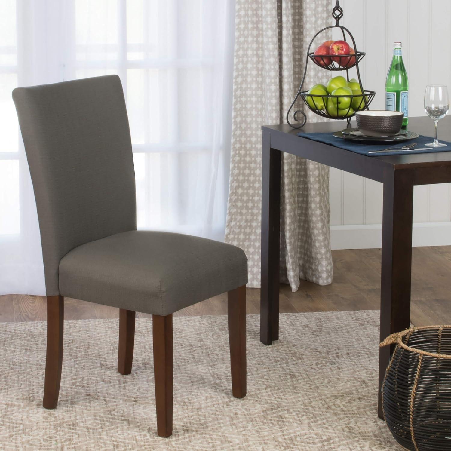 imageHomePop Channeled Metal Dining Chair HomePop Home Dcor Single Pack Brown Faux LeatherBrown Geometric