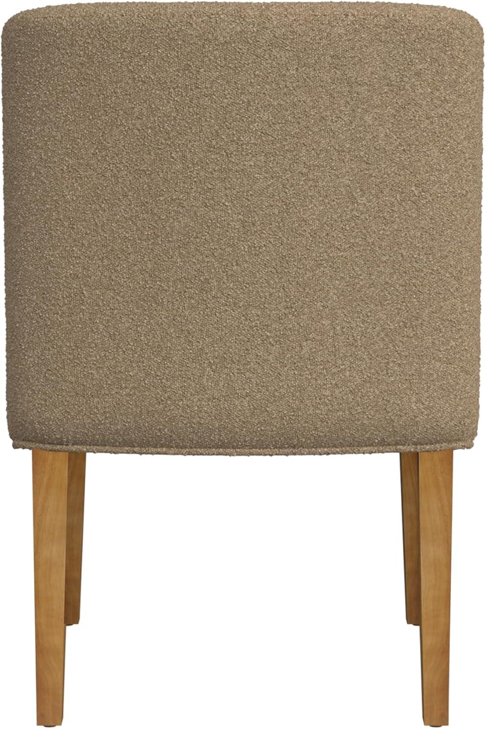 imageHomePop Channeled Metal Dining Chair HomePop Home Dcor Single Pack Brown Faux LeatherBrown Khaki Boucle Single Pack