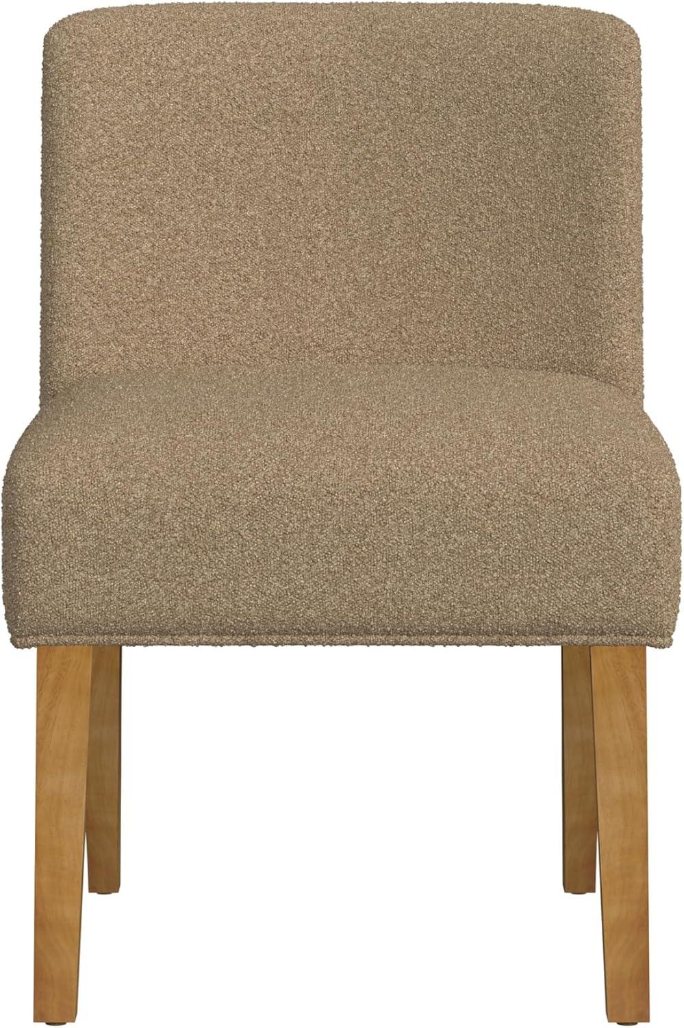 imageHomePop Channeled Metal Dining Chair HomePop Home Dcor Single Pack Brown Faux LeatherBrown Khaki Boucle Single Pack
