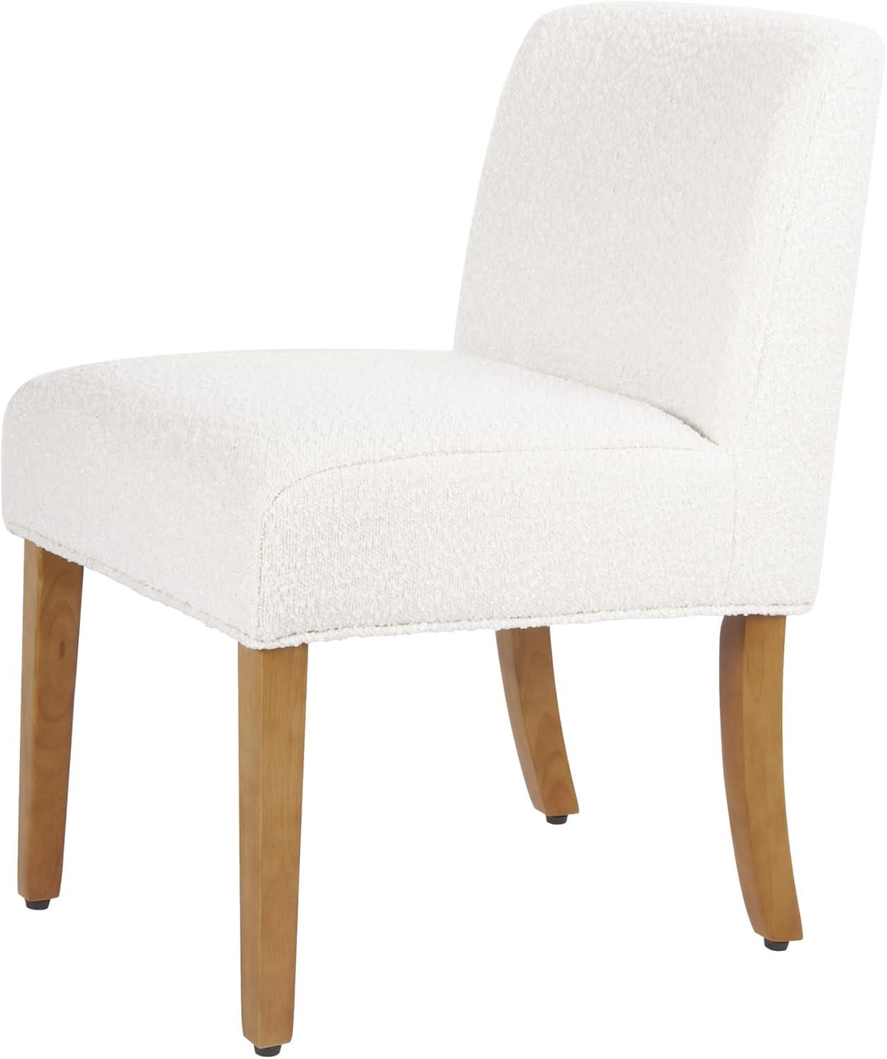imageHomePop Channeled Metal Dining Chair HomePop Home Dcor Single Pack Brown Faux LeatherCream Boucle Single Pack