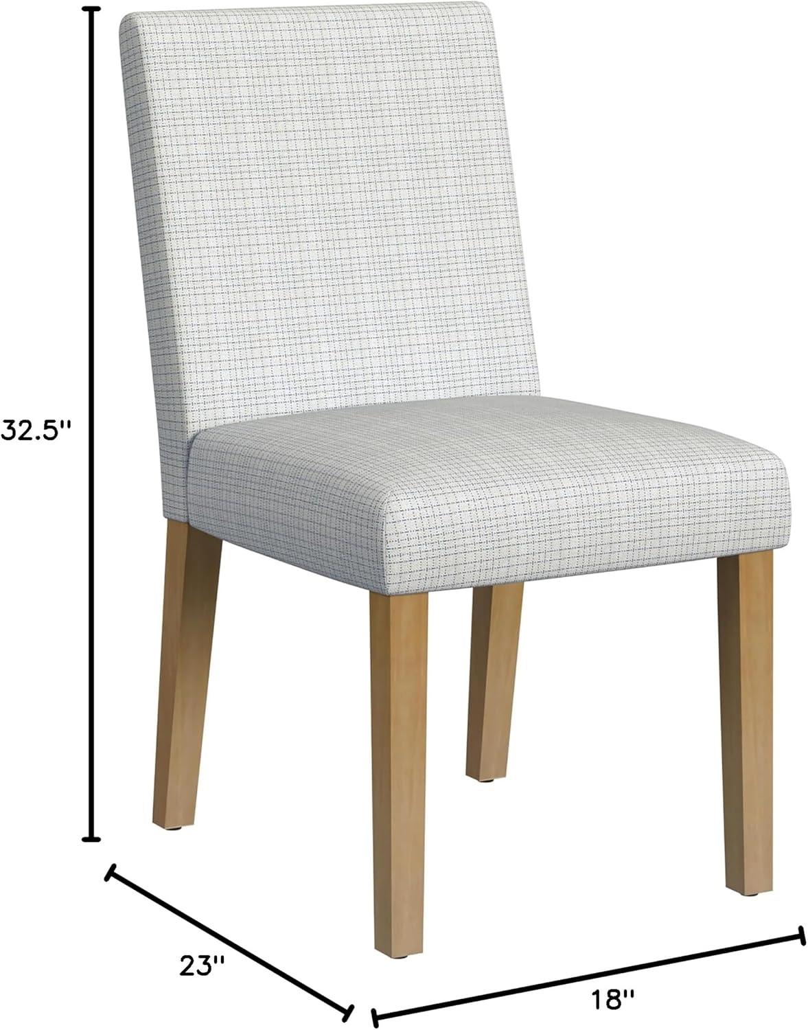 imageHomePop Channeled Metal Dining Chair HomePop Home Dcor Single Pack Brown Faux LeatherCream Mini Grid Pattern
