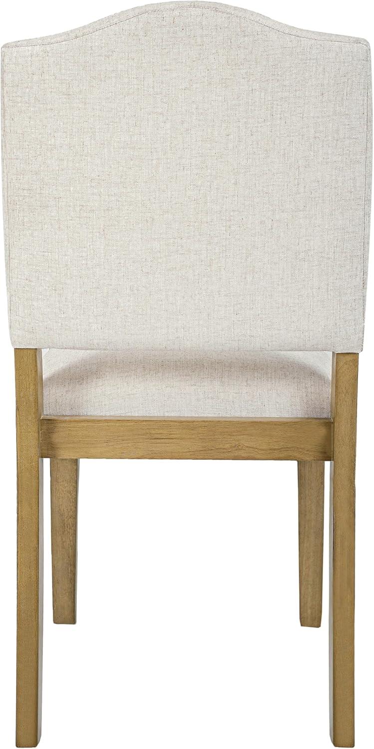 imageHomePop Channeled Metal Dining Chair HomePop Home Dcor Single Pack Brown Faux LeatherCream Textured Woven Single Pack