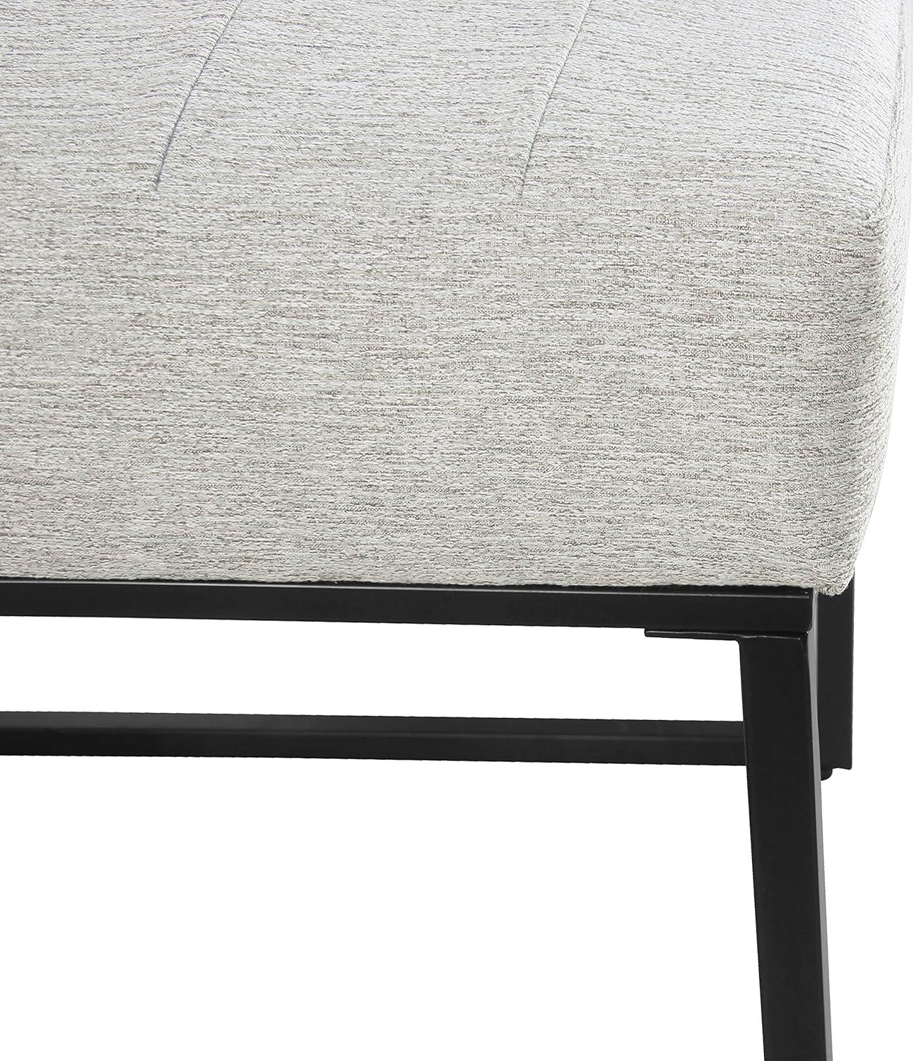 imageHomePop Channeled Metal Dining Chair HomePop Home Dcor Single Pack Brown Faux LeatherGray Woven