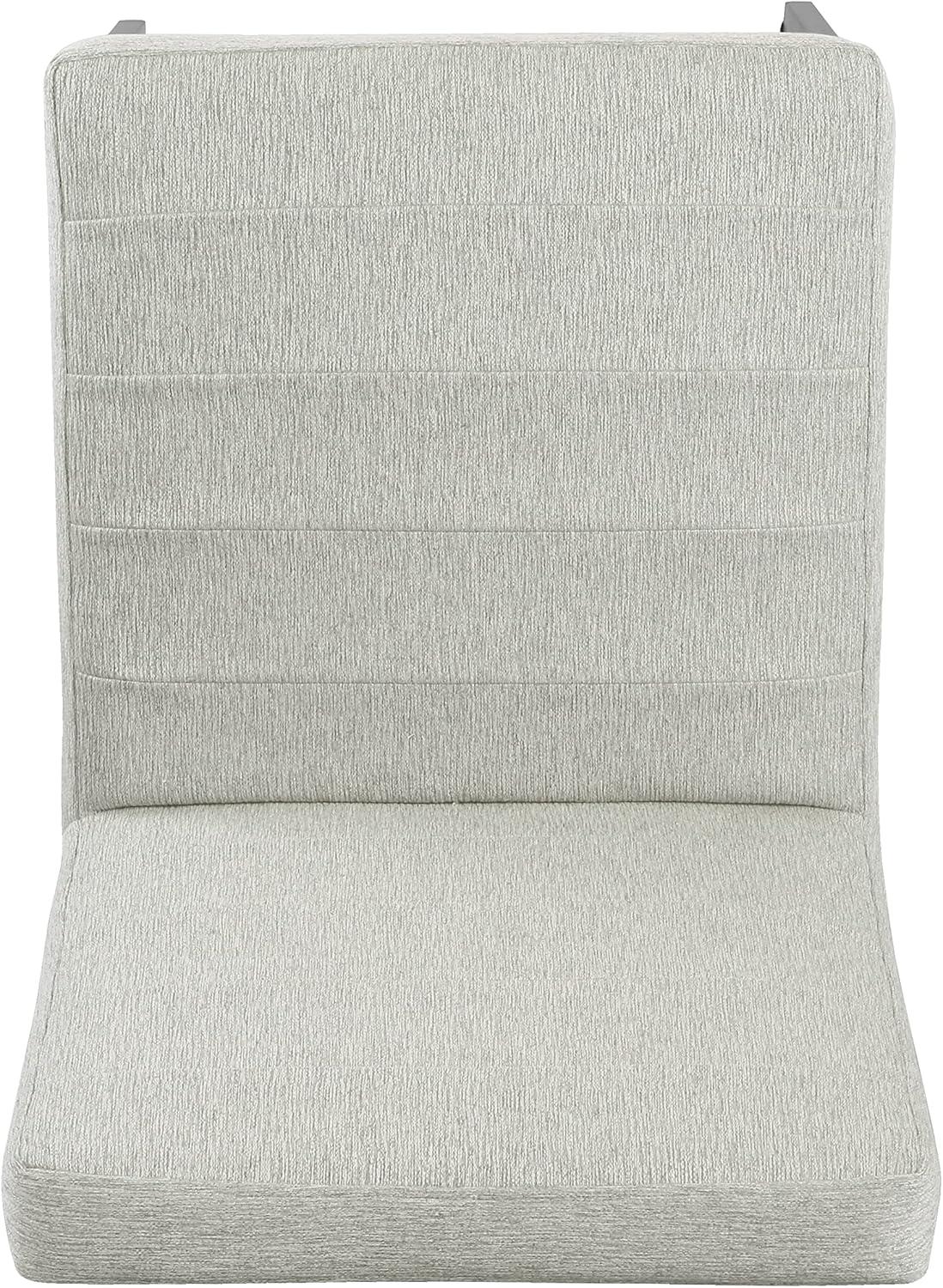 imageHomePop Channeled Metal Dining Chair HomePop Home Dcor Single Pack Brown Faux LeatherGray Woven