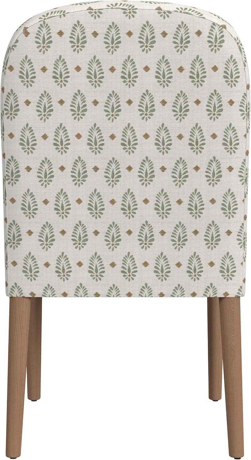 imageHomePop Channeled Metal Dining Chair HomePop Home Dcor Single Pack Brown Faux LeatherSage Paisley Medallion Single Pack