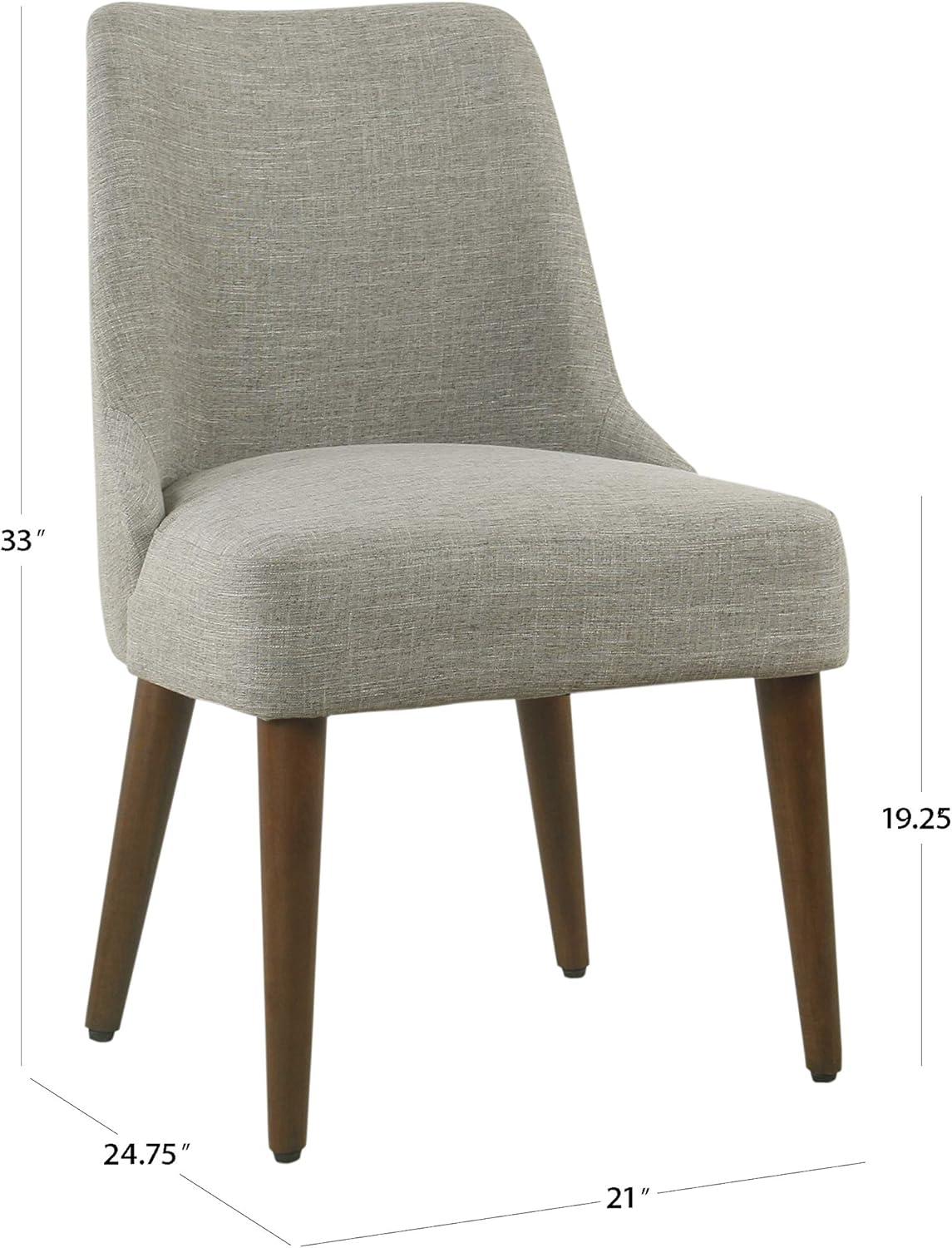 imageHomePop Channeled Metal Dining Chair HomePop Home Dcor Single Pack Brown Faux LeatherWoven Gray