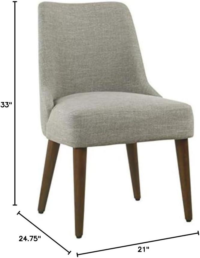 imageHomePop Channeled Metal Dining Chair HomePop Home Dcor Single Pack Brown Faux LeatherWoven Gray