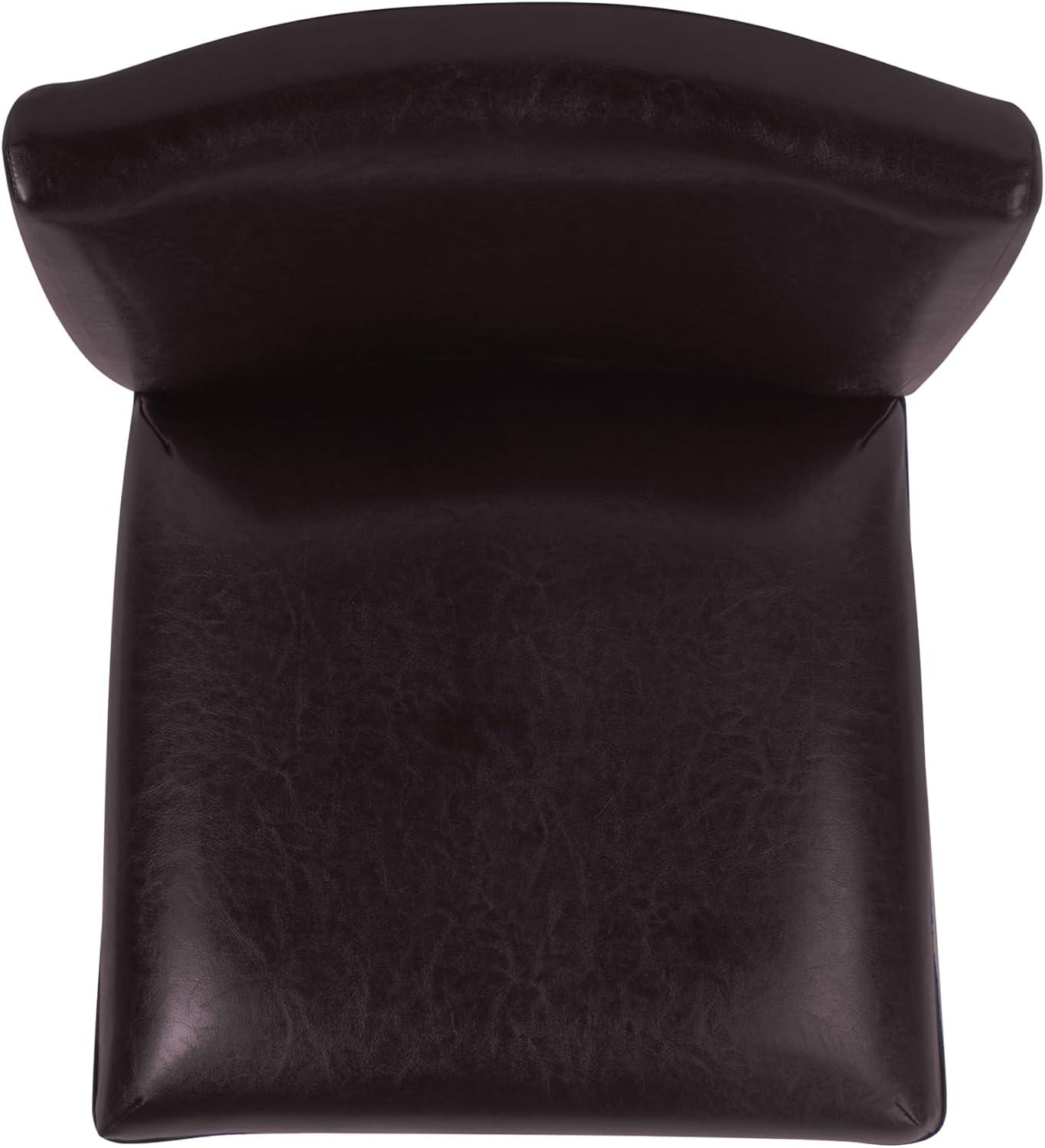 imageHomePop Home Decor Classic Counter Height Bar Stool Set of 1 Faux Leather Upholstered 24 Inch Decorative Home Furniture Brown Faux Leather