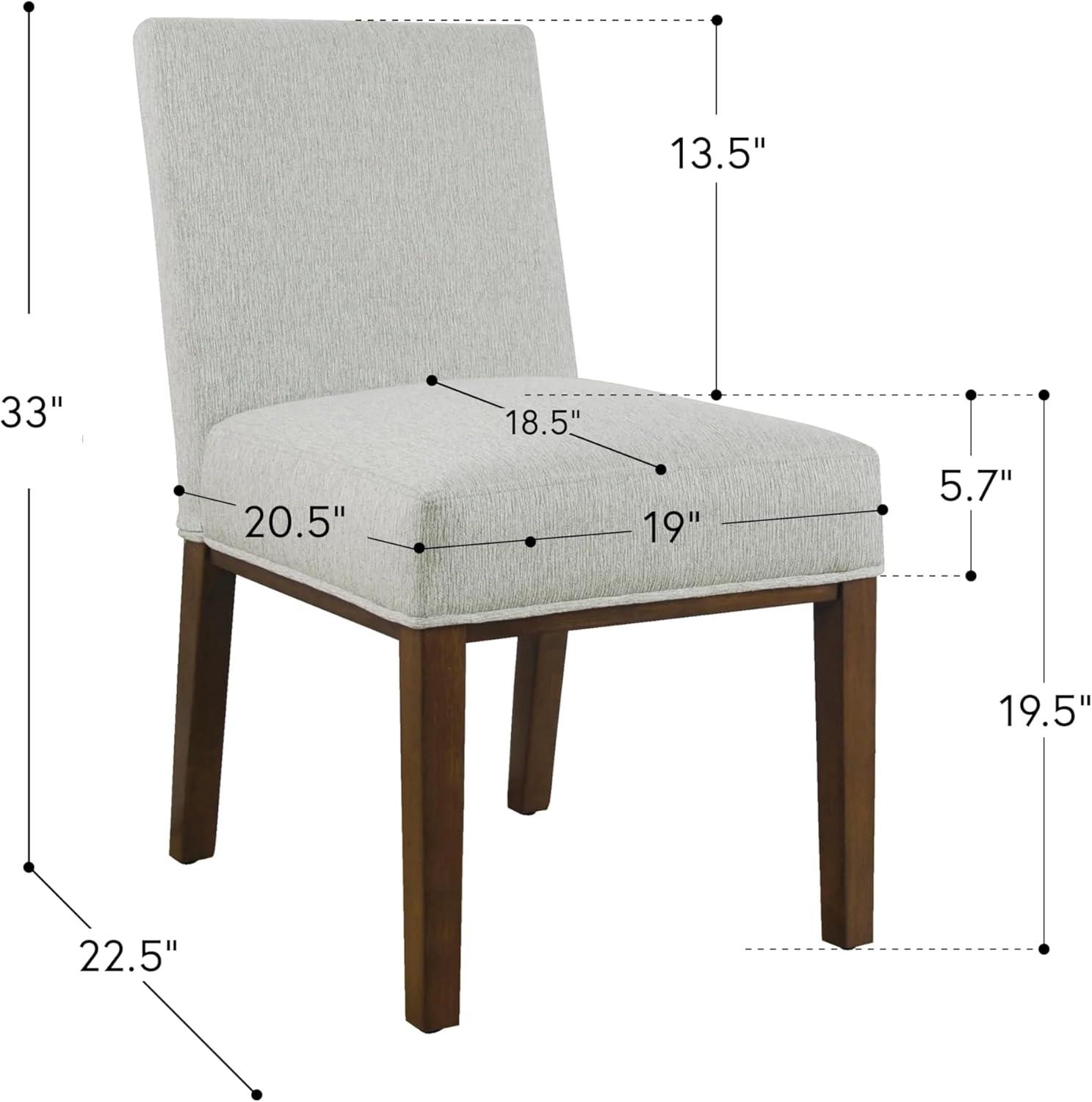 imageHomePop Kolbe Upholstered Dining Chair Sustainable Gray Woven 195 Seat Height Ideal for 2931 Inch Tables Single PackSustainable Gray Woven