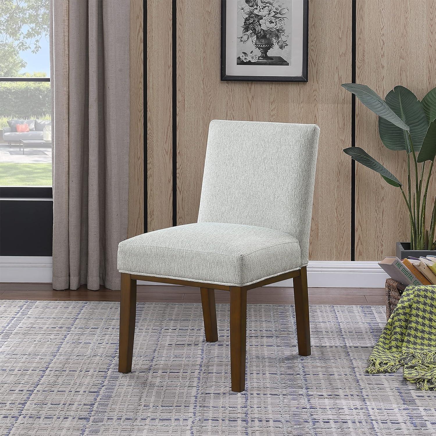imageHomePop Kolbe Upholstered Dining Chair Sustainable Gray Woven 195 Seat Height Ideal for 2931 Inch Tables Single PackSustainable Gray Woven