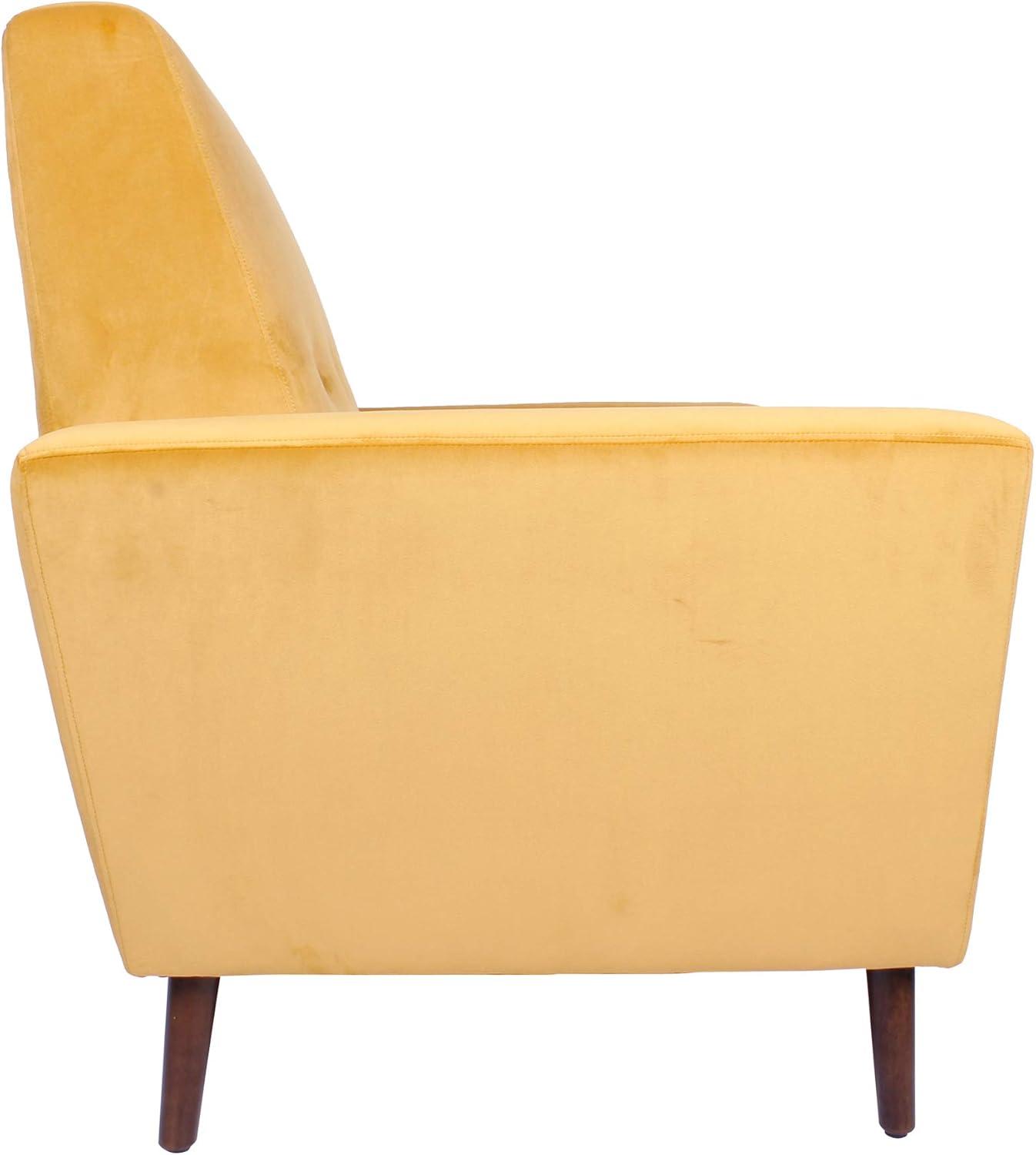 imageHomePop Mid Century Modern Accent Chair with Button Tufting Yellow