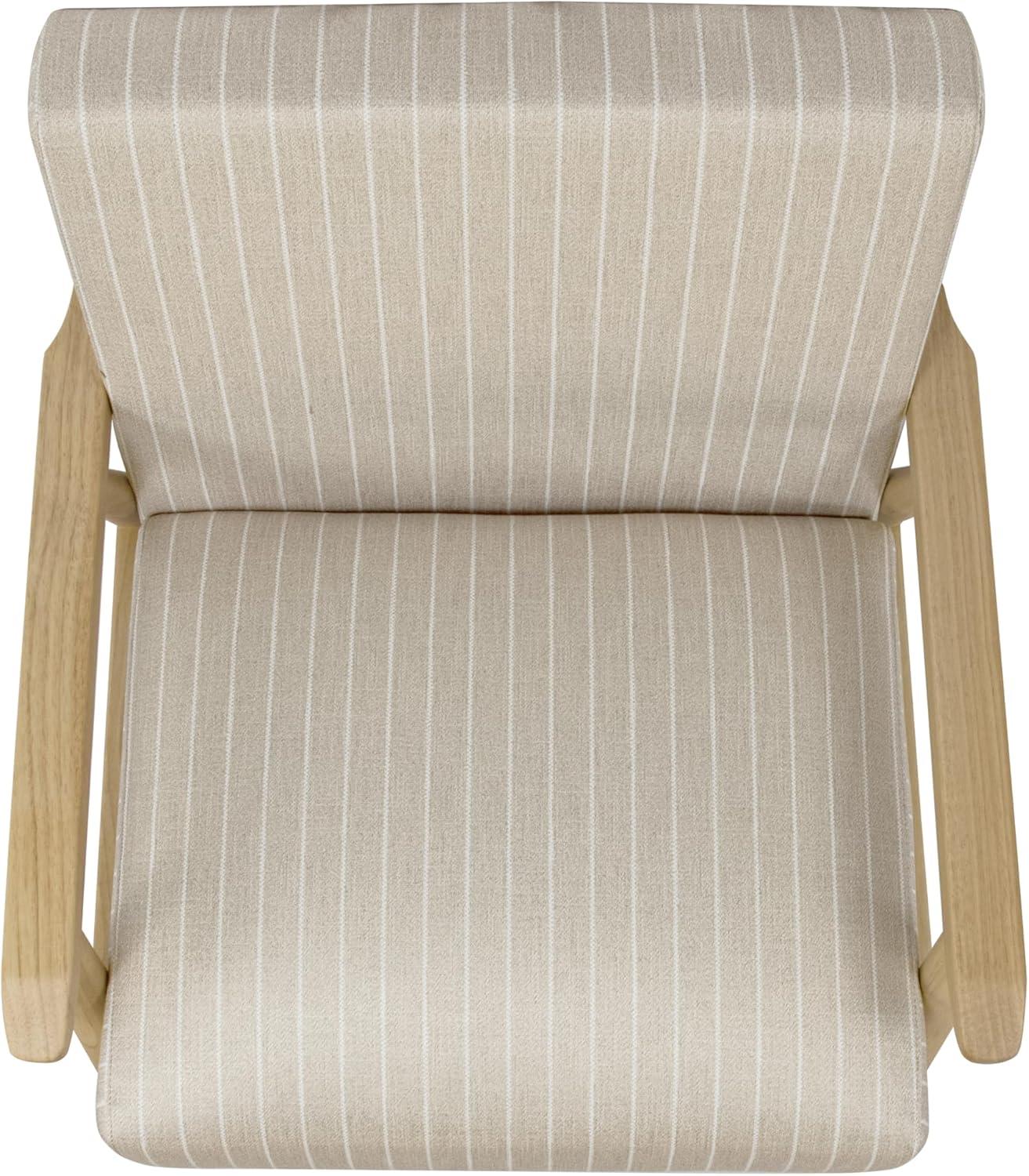 imageHomePop MidCentury Accent ChairUpholstered Armchair with Wood Armrest and Wood LegsAccent Chairs for Living Room amp Bedroom Decorative Home Furniture Beige StripeBeige Stripe