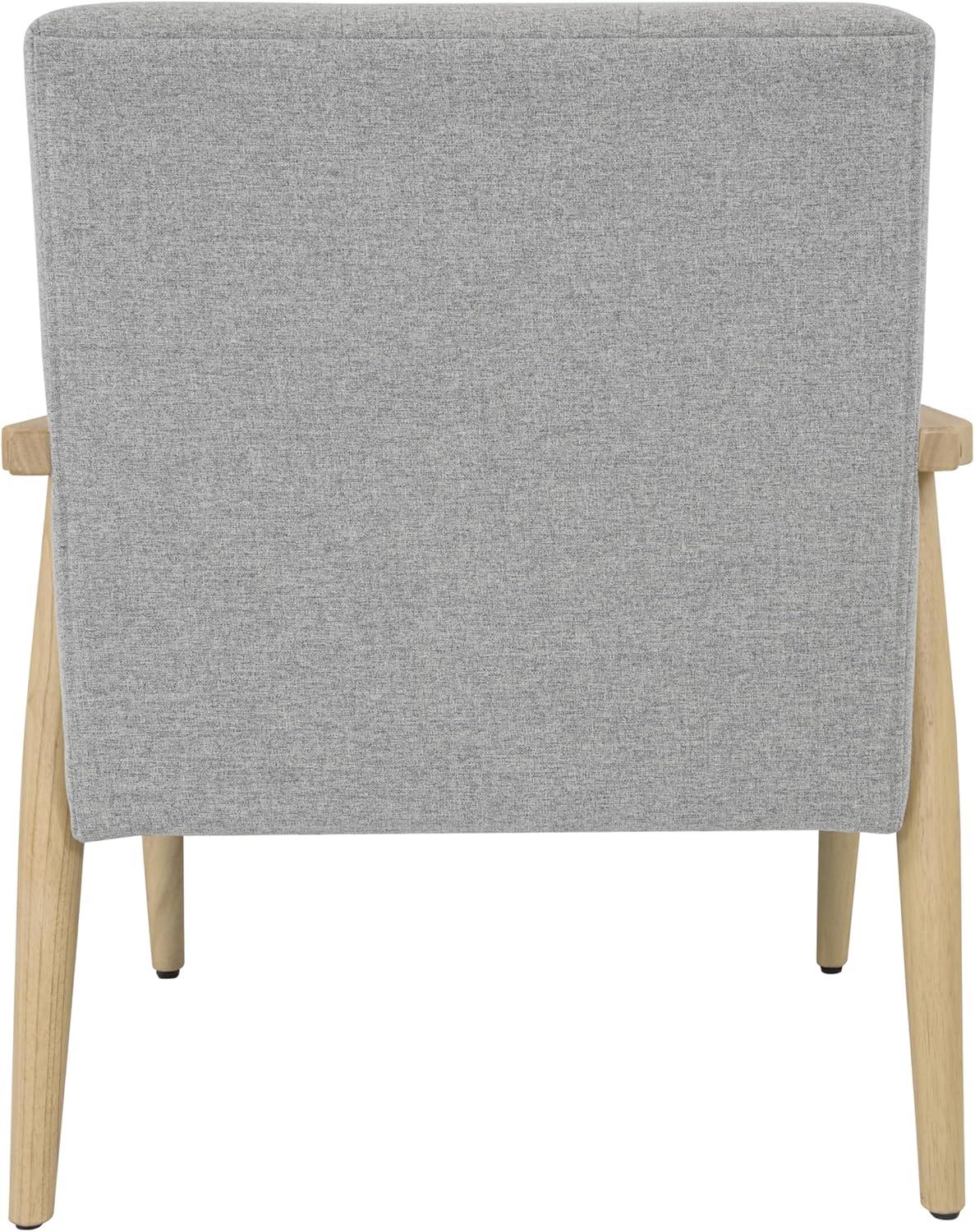 imageHomePop MidCentury Accent ChairUpholstered Armchair with Wood Armrest and Wood LegsAccent Chairs for Living Room amp Bedroom Decorative Home Furniture Beige StripeLight Gray Solid Woven