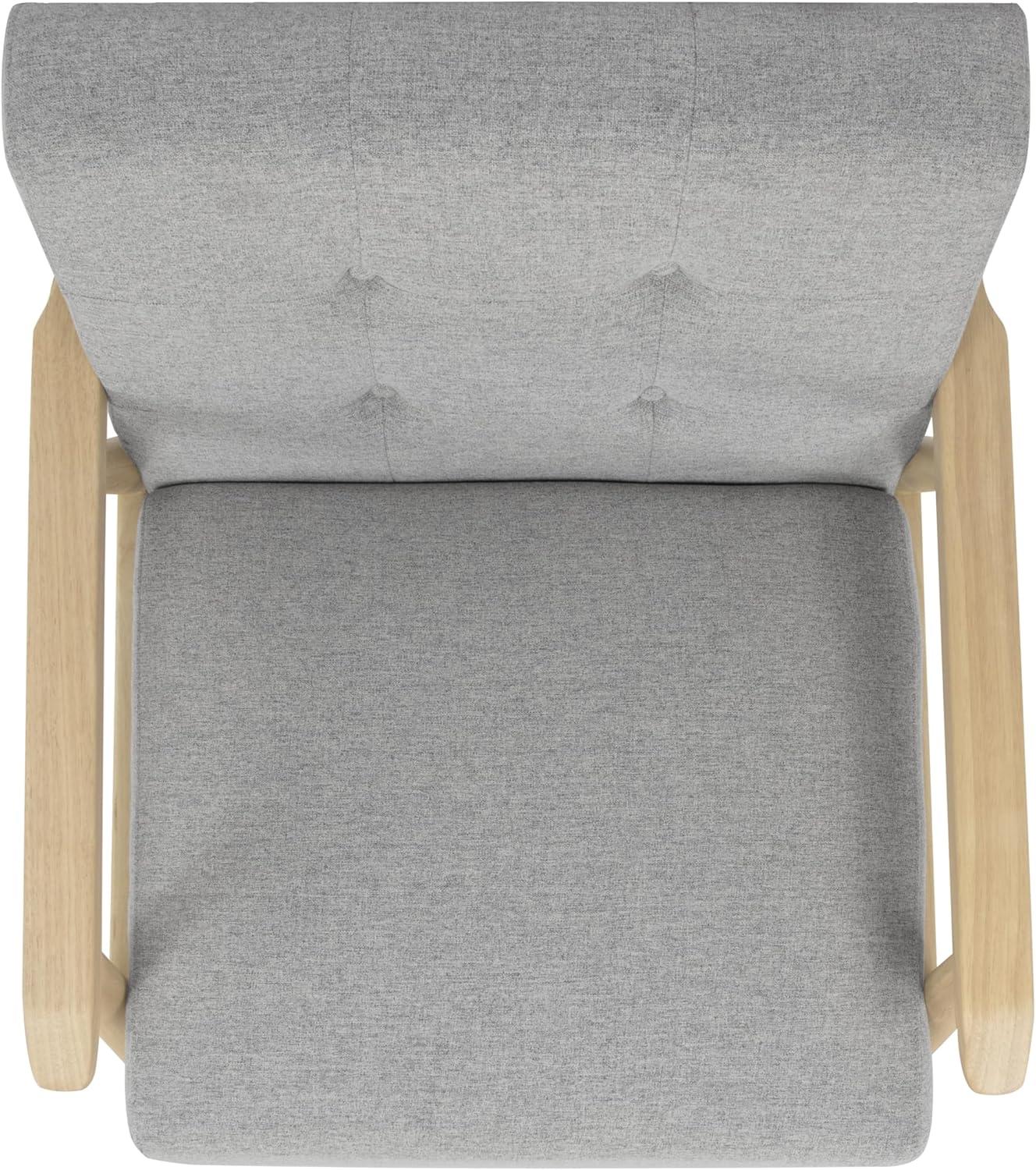 imageHomePop MidCentury Accent ChairUpholstered Armchair with Wood Armrest and Wood LegsAccent Chairs for Living Room amp Bedroom Decorative Home Furniture Beige StripeLight Gray Solid Woven