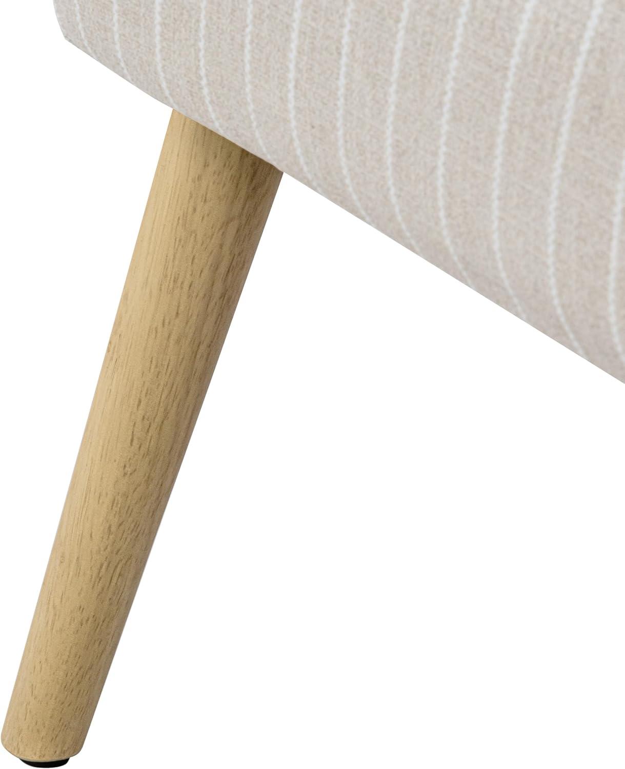 imageHomePop MidCentury Accent ChairUpholstered Armchair with Wood Armrest and Wood LegsAccent Chairs for Living Room amp Bedroom Decorative Home Furniture Beige StripeBeige Stripe