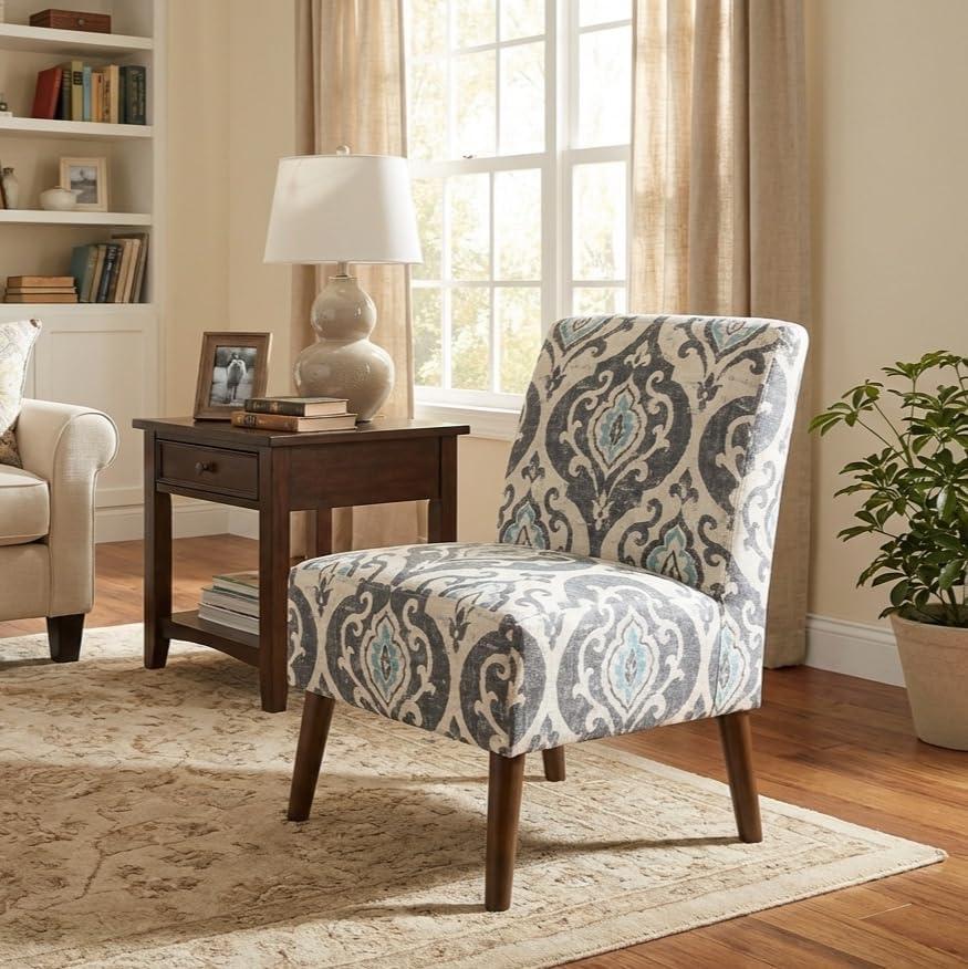 imageHomePop Modern Armless Dining Accent Chair Suri BlueSuri Blue