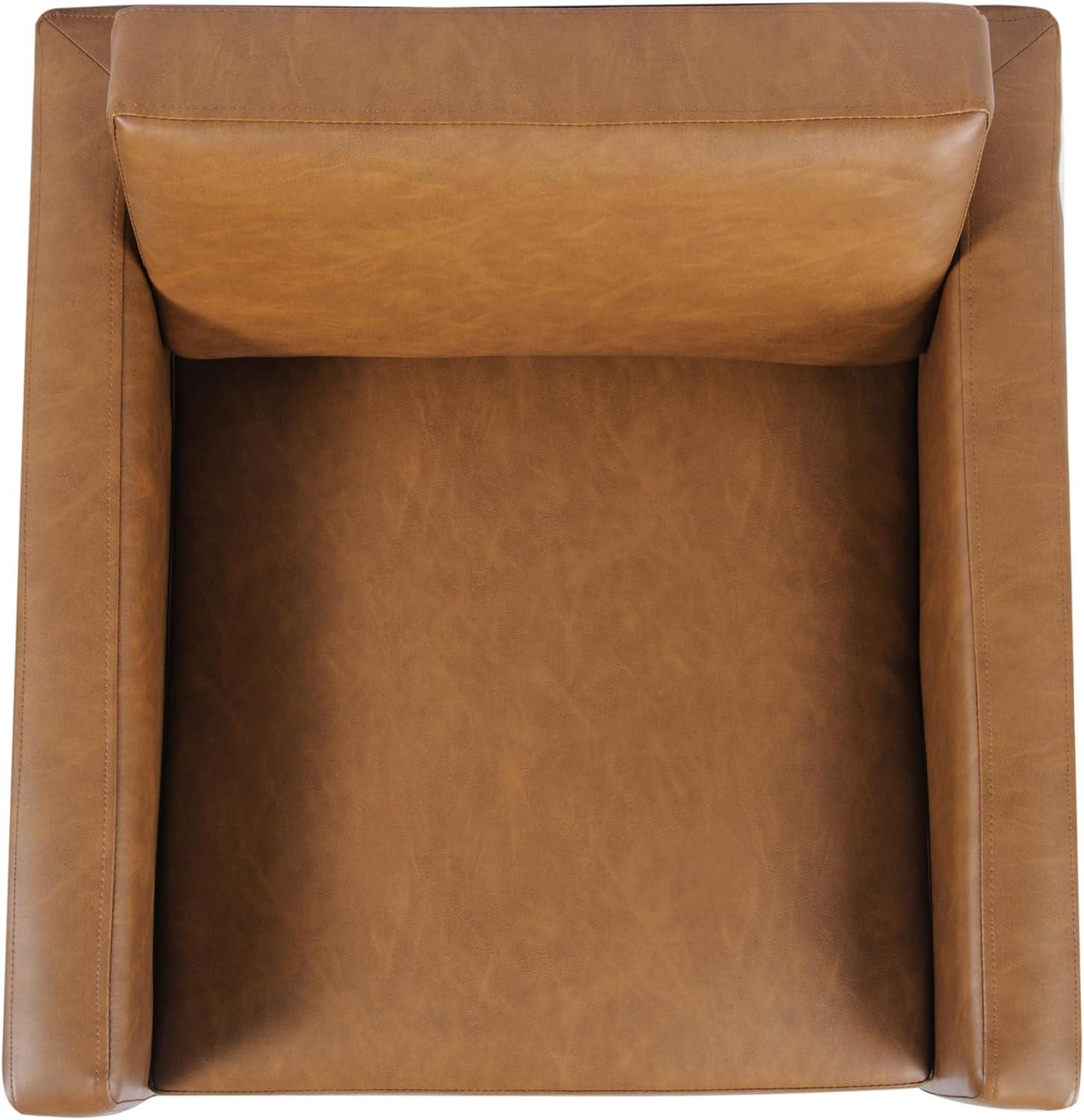 imageHomePop Modern Metal Frame Accent ChairHomepop Home DcorAccent Chairs for Living Room amp Bedroom Carmel Faux LeatherCarmel Faux Leather