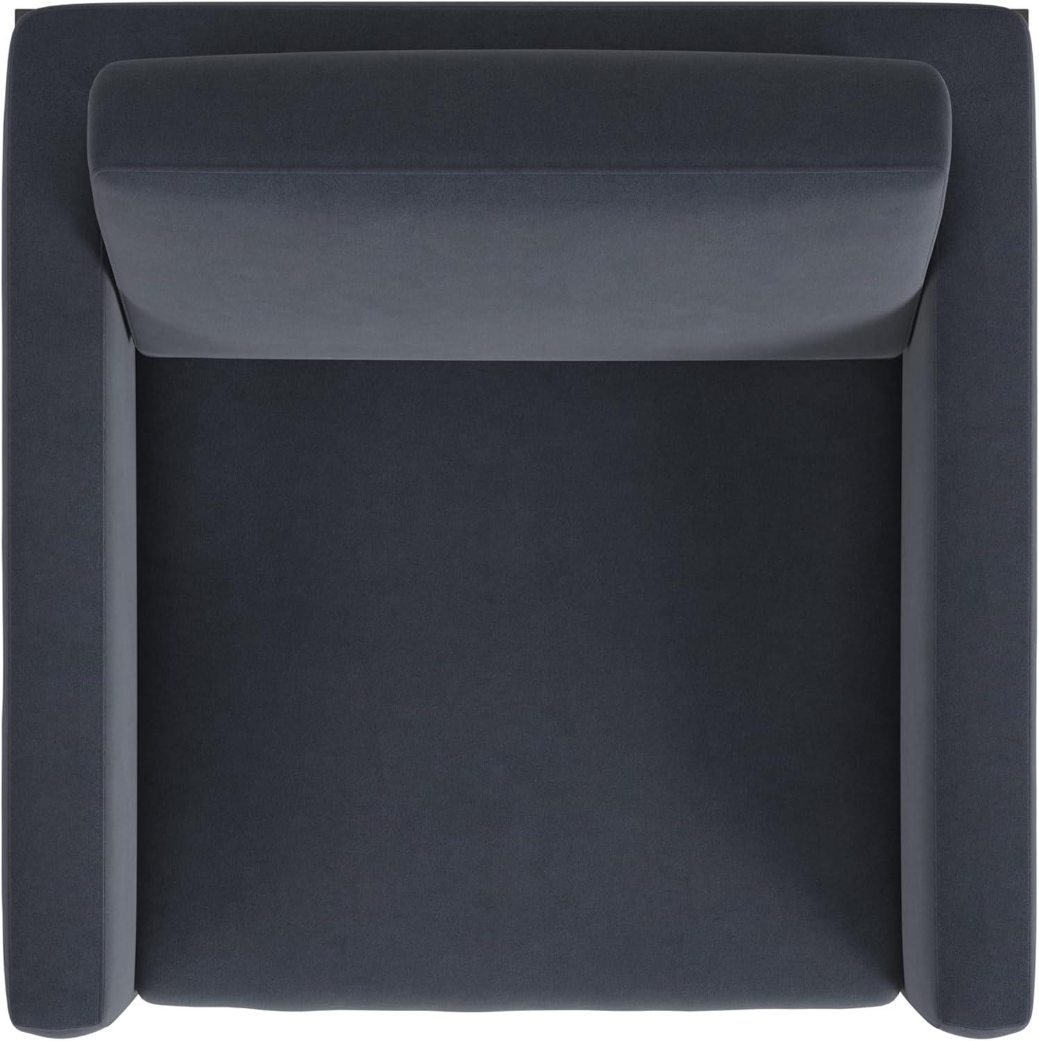 imageHomePop Modern Metal Frame Accent ChairHomepop Home DcorAccent Chairs for Living Room amp Bedroom Carmel Faux LeatherSteel Blue Velvet