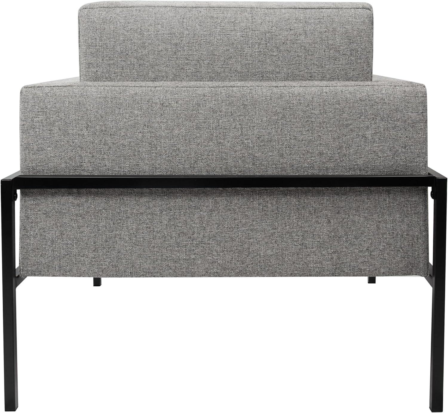 imageHomePop Modern Metal Frame Accent ChairHomepop Home DcorAccent Chairs for Living Room amp Bedroom Carmel Faux LeatherSustainable Gray Woven
