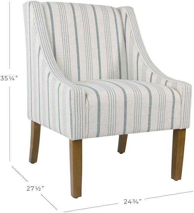 imageHomePop Modern Swoop Arm Accent Chair Blue Stripes
