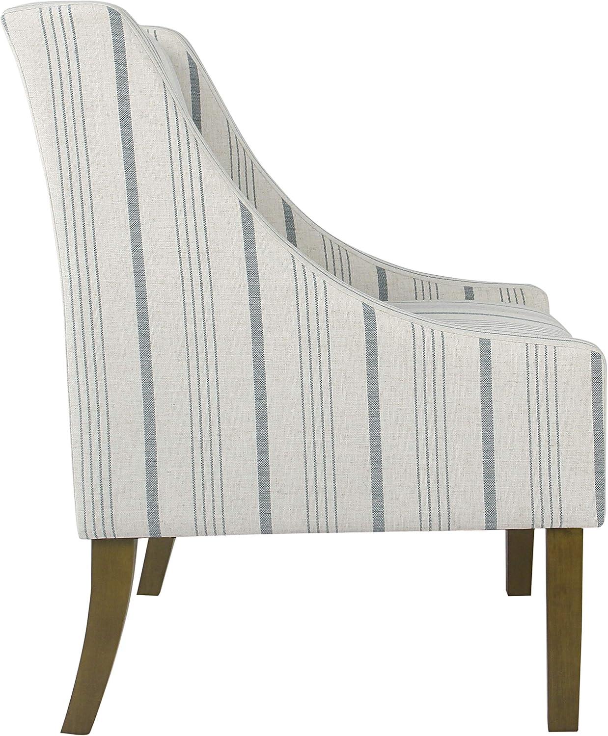 imageHomePop Modern Swoop Arm Accent Chair Blue Stripes