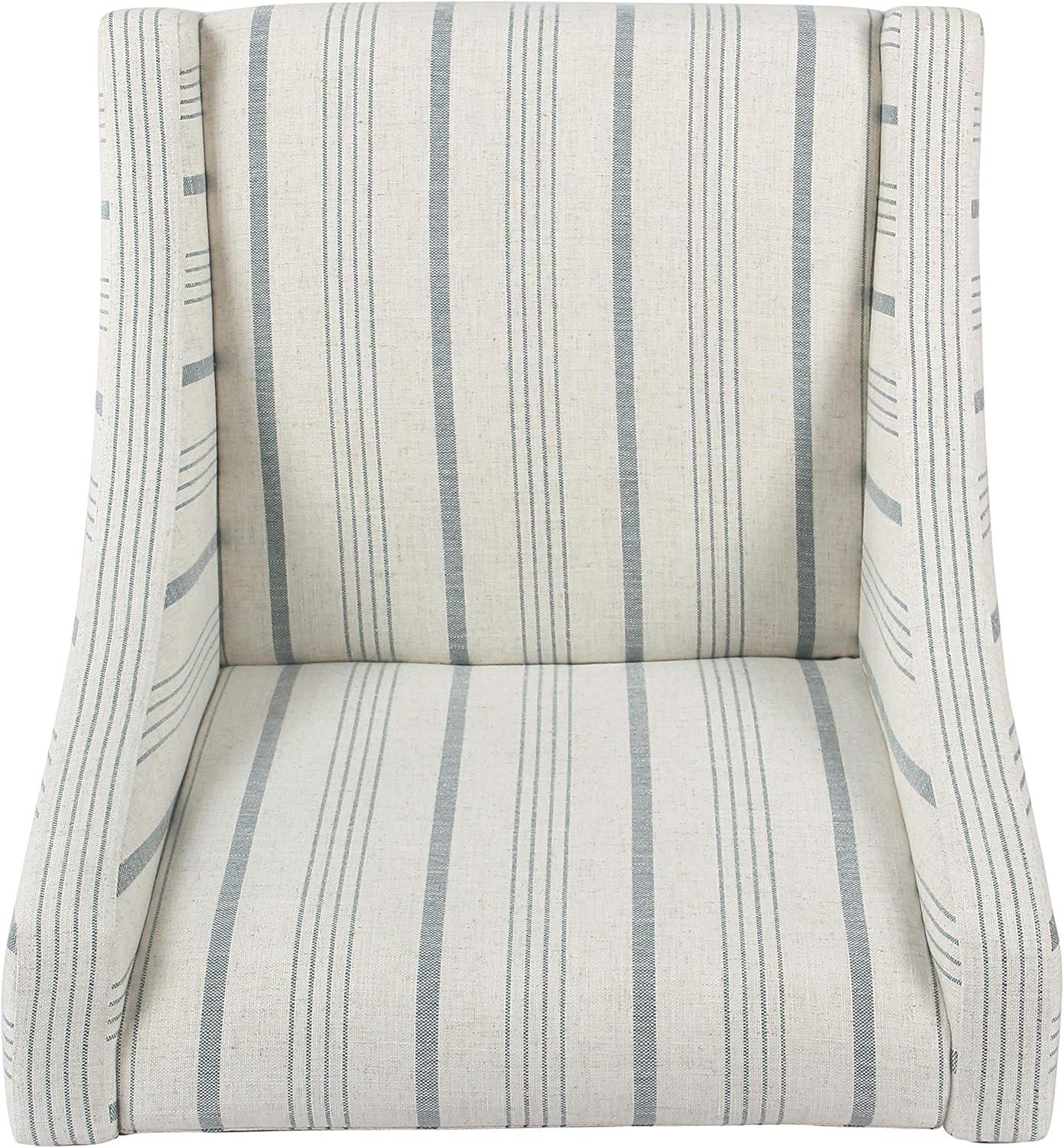 imageHomePop Modern Swoop Arm Accent Chair Blue Stripes