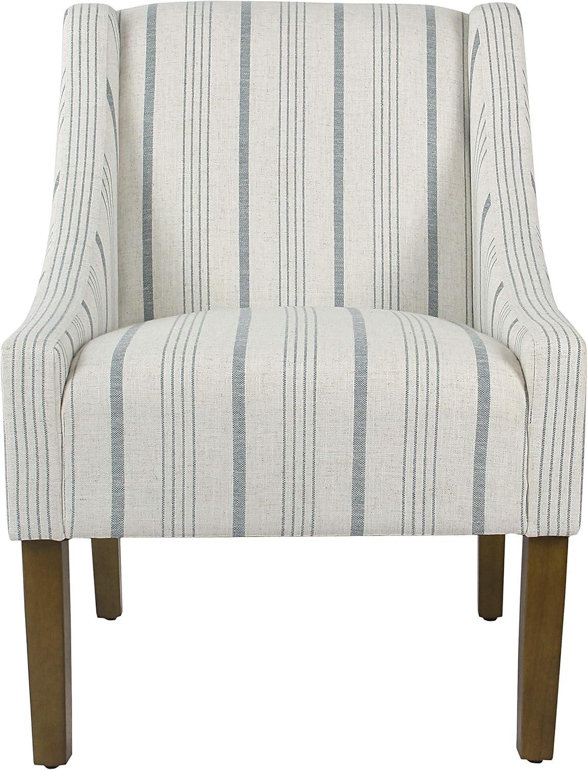 imageHomePop Modern Swoop Arm Accent Chair Blue Stripes