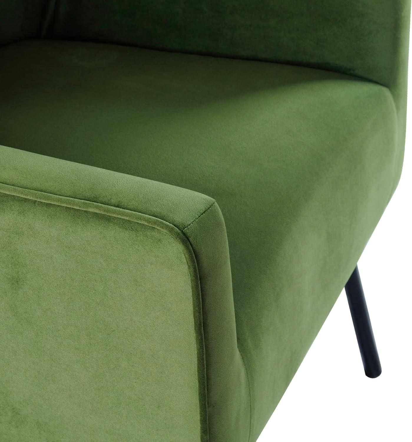 imageHomePop Mordern Accent Chair Homepop Home Dcor Accent Chairs for Living Room amp Bedroom Fabric Reading Living Room Side Chair Single Sofa with Lounge Seat and Metal Legs Green VelvetGreen Velvet