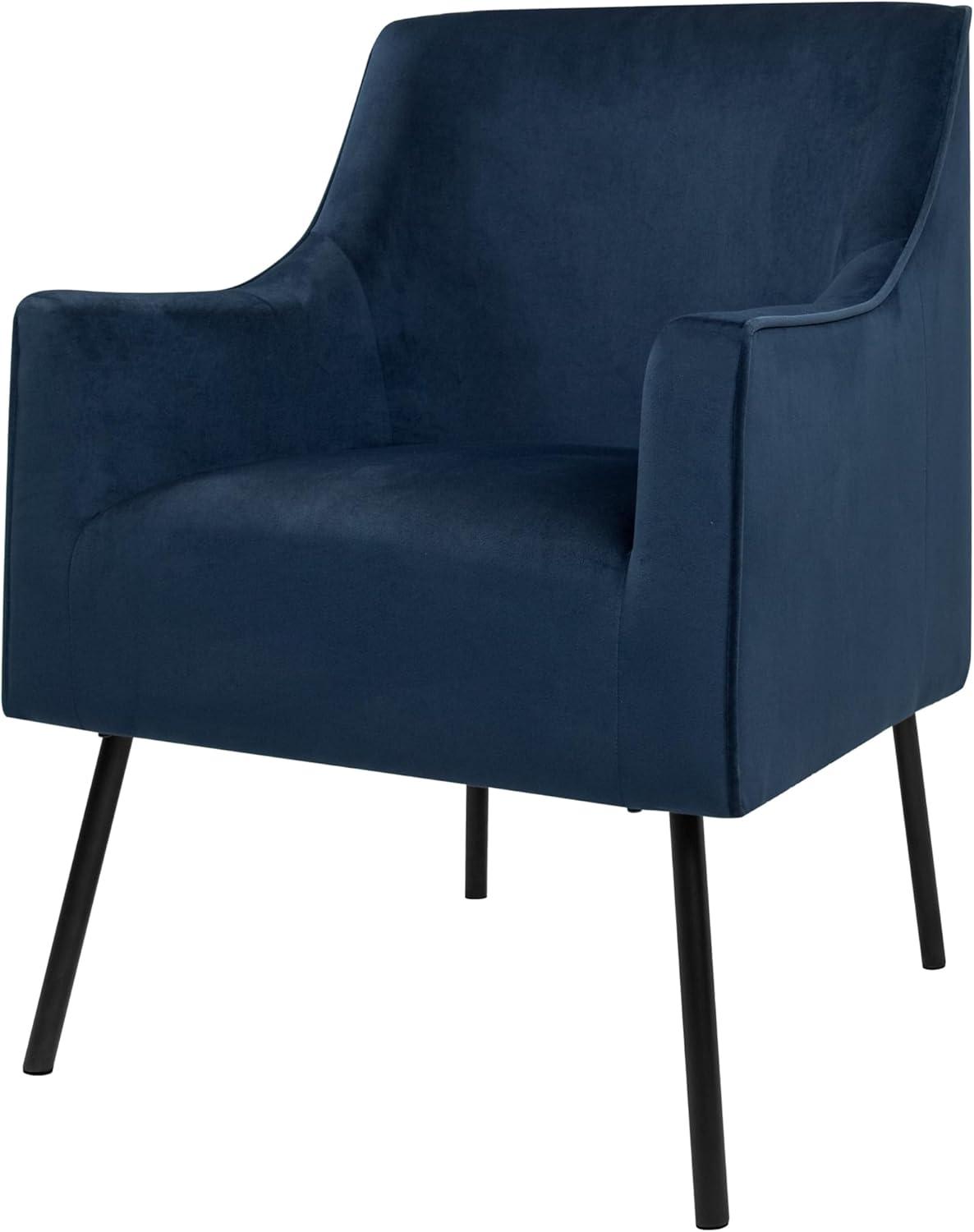 imageHomePop Mordern Accent Chair Homepop Home Dcor Accent Chairs for Living Room amp Bedroom Fabric Reading Living Room Side Chair Single Sofa with Lounge Seat and Metal Legs Green VelvetNavy