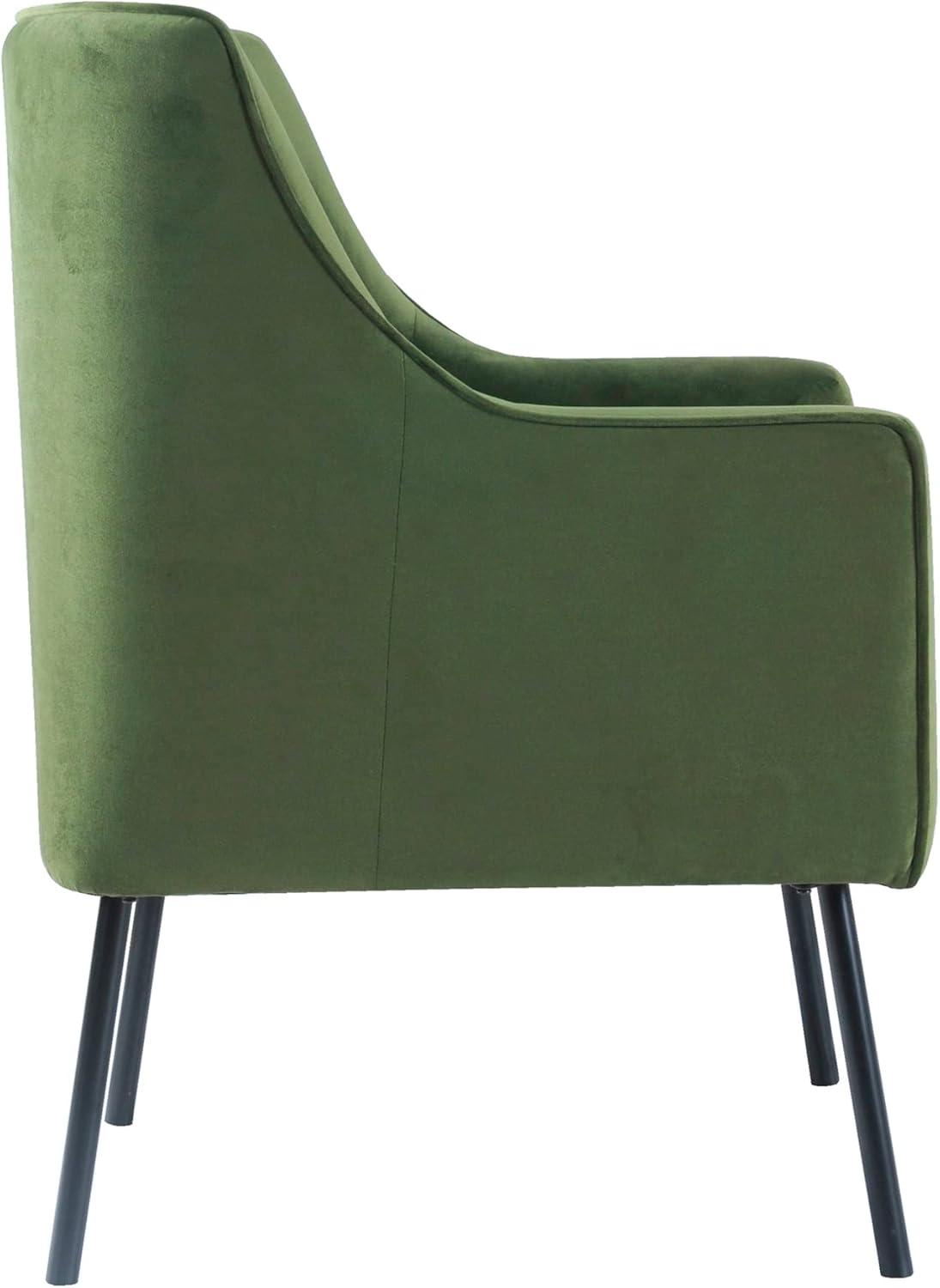 imageHomePop Mordern Accent Chair Homepop Home Dcor Accent Chairs for Living Room amp Bedroom Fabric Reading Living Room Side Chair Single Sofa with Lounge Seat and Metal Legs Green VelvetGreen Velvet