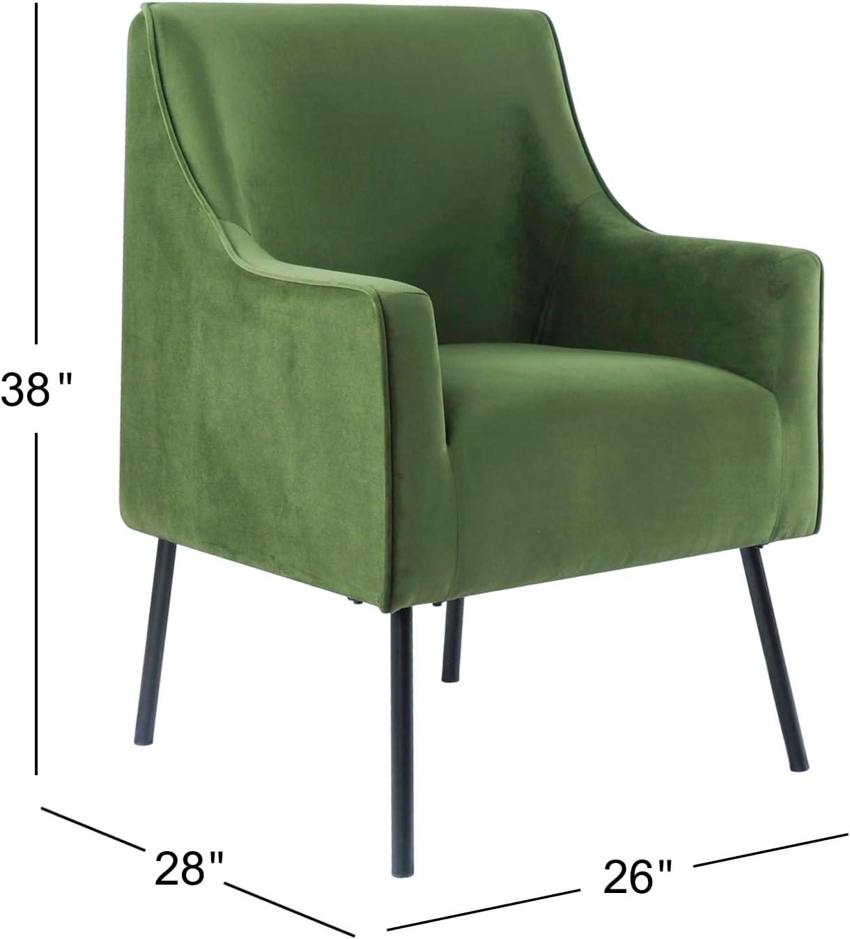 imageHomePop Mordern Accent Chair Homepop Home Dcor Accent Chairs for Living Room amp Bedroom Fabric Reading Living Room Side Chair Single Sofa with Lounge Seat and Metal Legs Green VelvetGreen Velvet