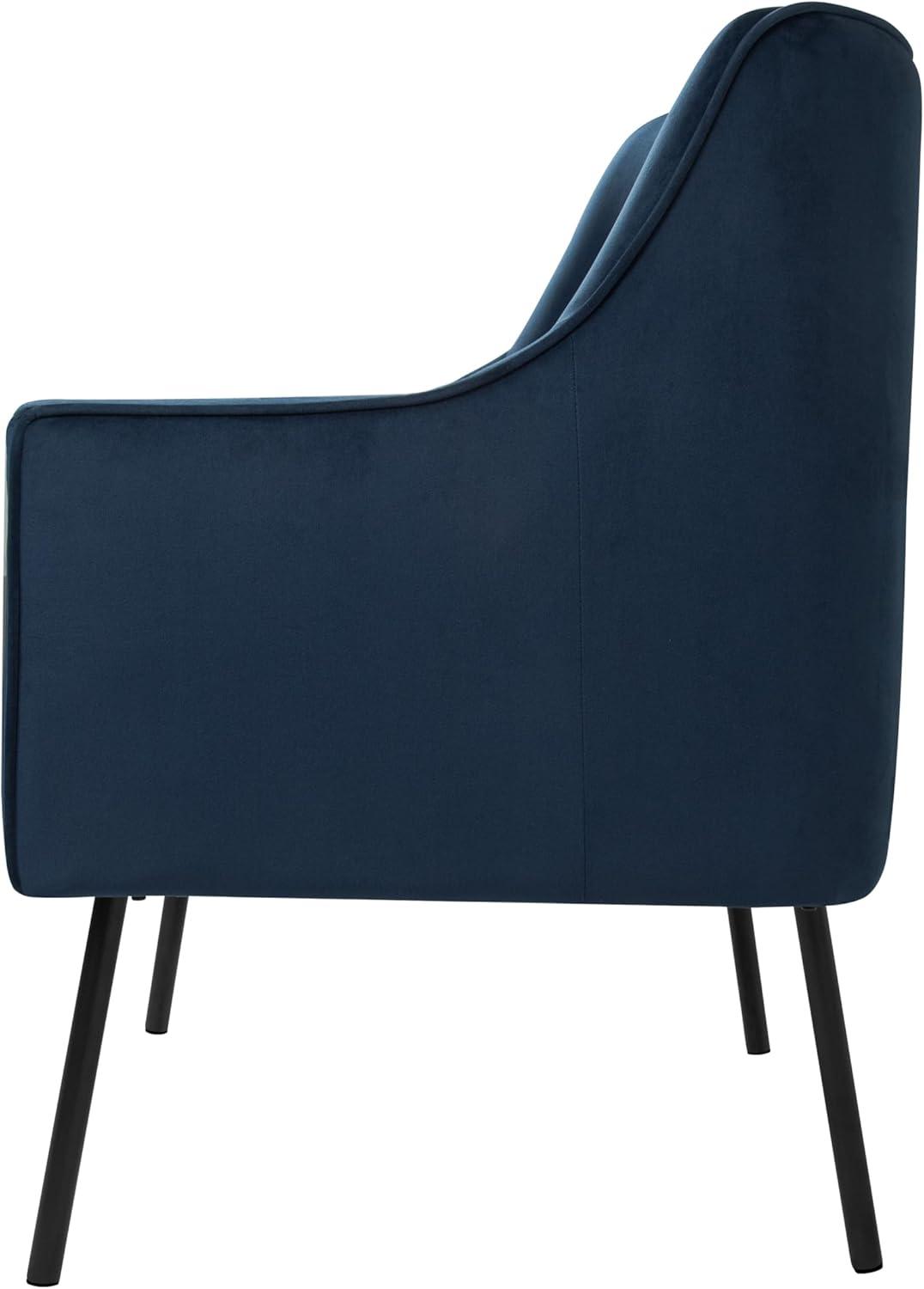 imageHomePop Mordern Accent Chair Homepop Home Dcor Accent Chairs for Living Room amp Bedroom Fabric Reading Living Room Side Chair Single Sofa with Lounge Seat and Metal Legs Green VelvetNavy