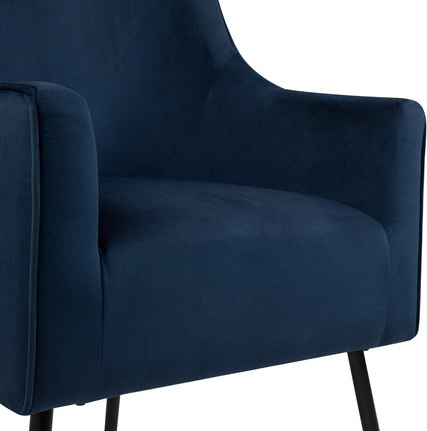 imageHomePop Mordern Accent Chair Homepop Home Dcor Accent Chairs for Living Room amp Bedroom Fabric Reading Living Room Side Chair Single Sofa with Lounge Seat and Metal Legs Green VelvetNavy