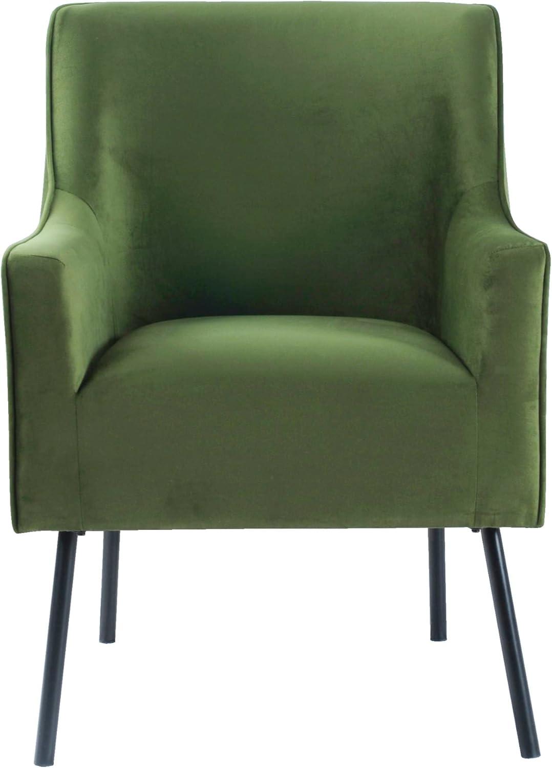 imageHomePop Mordern Accent Chair Homepop Home Dcor Accent Chairs for Living Room amp Bedroom Fabric Reading Living Room Side Chair Single Sofa with Lounge Seat and Metal Legs Green VelvetGreen Velvet
