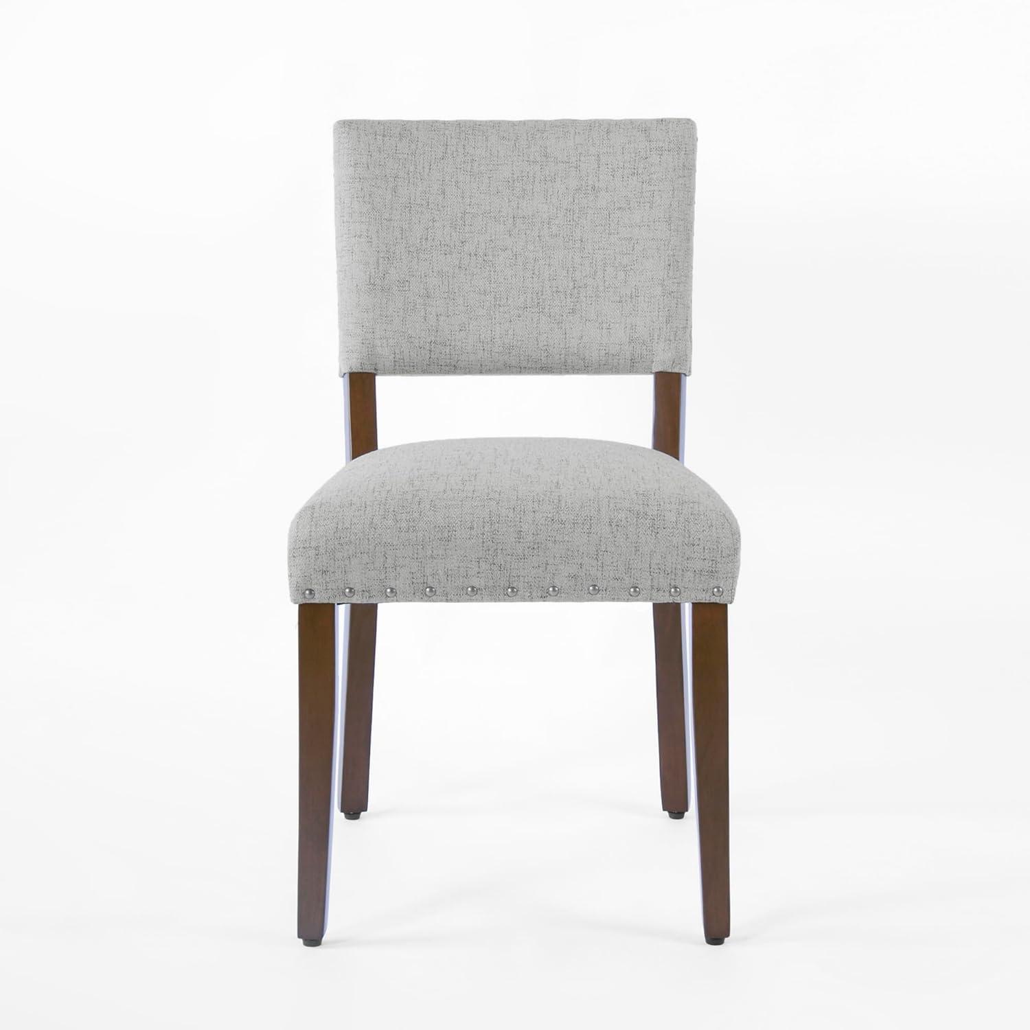 imageHomePop Open Back Dining Chair Upholstered Dining Chairs Dining Chairs Set of 2 with Nailhead Trim Decorative Home Furniture Gray WovenGray Woven
