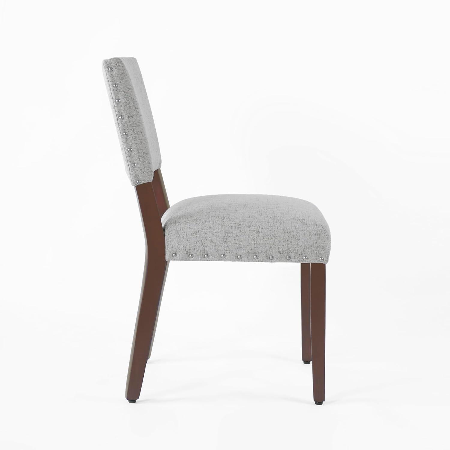 imageHomePop Open Back Dining Chair Upholstered Dining Chairs Dining Chairs Set of 2 with Nailhead Trim Decorative Home Furniture Gray WovenGray Woven