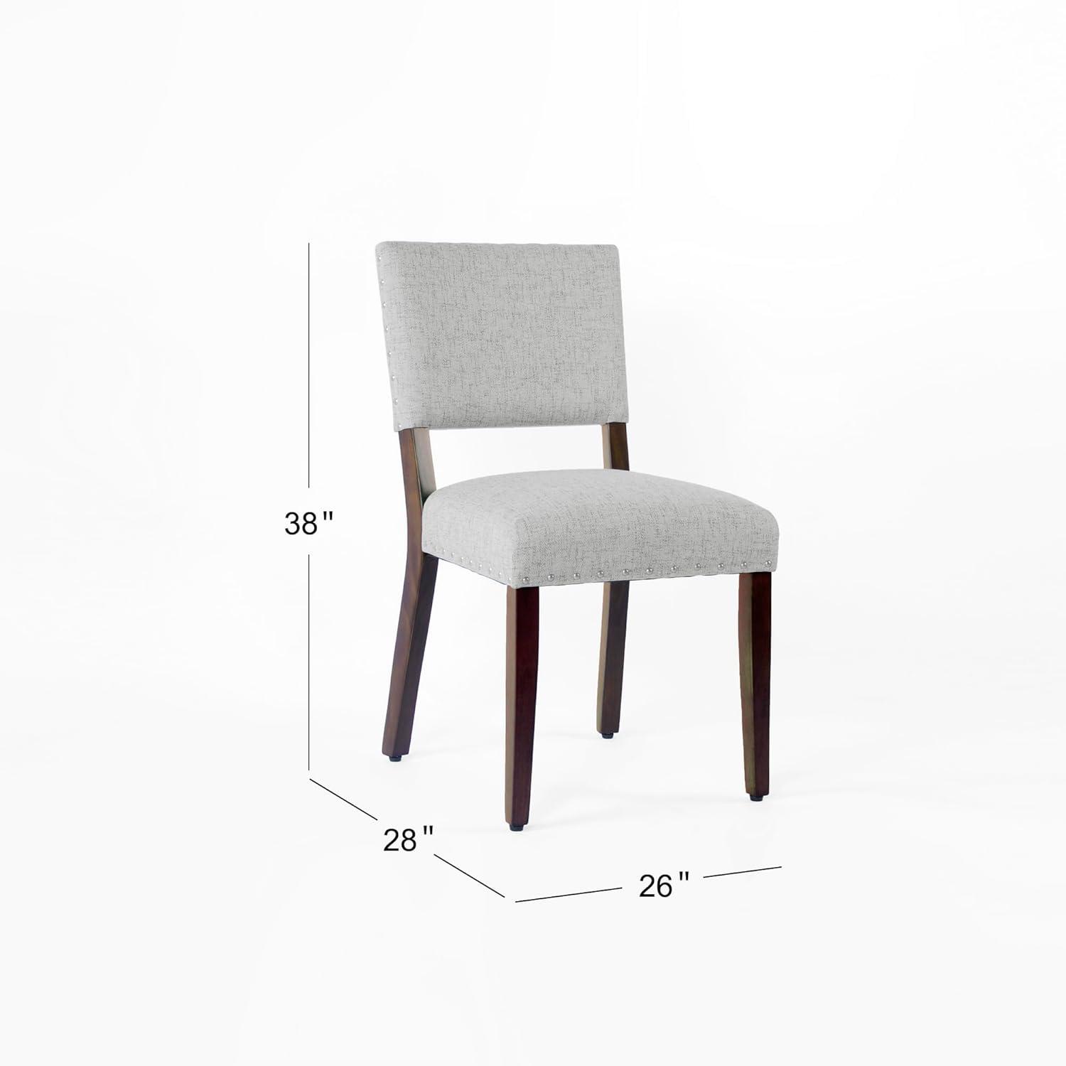 imageHomePop Open Back Dining Chair Upholstered Dining Chairs Dining Chairs Set of 2 with Nailhead Trim Decorative Home Furniture Gray WovenGray Woven