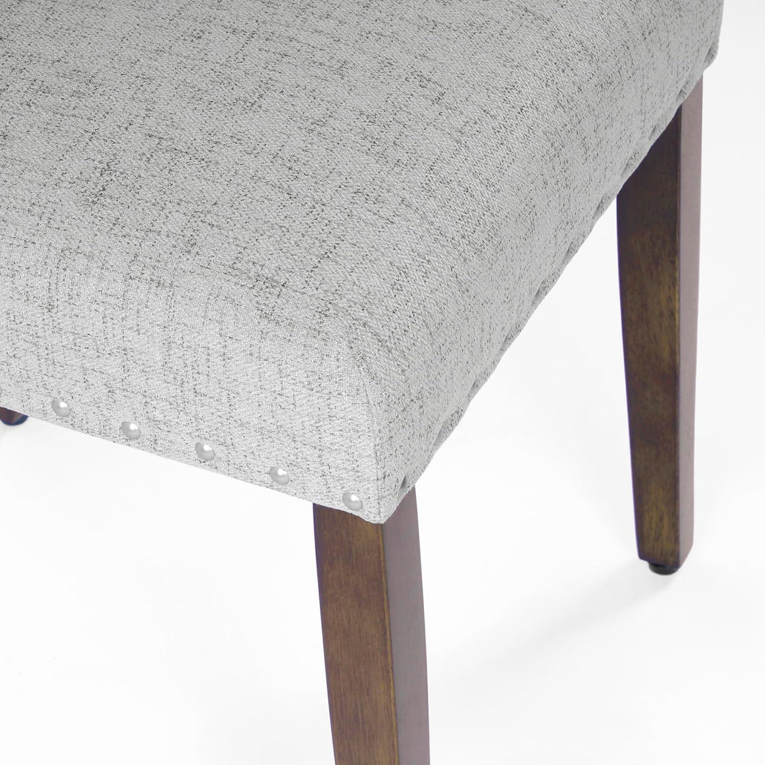 imageHomePop Open Back Dining Chair Upholstered Dining Chairs Dining Chairs Set of 2 with Nailhead Trim Decorative Home Furniture Gray WovenGray Woven