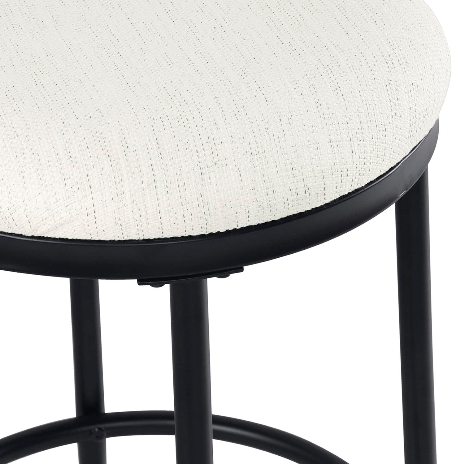 imageHomePop Upholstered Metal Barstool Fabric Side Chairs for Dining Room Kitchen and Living Room Small Green Medallion Ikat PrintCream