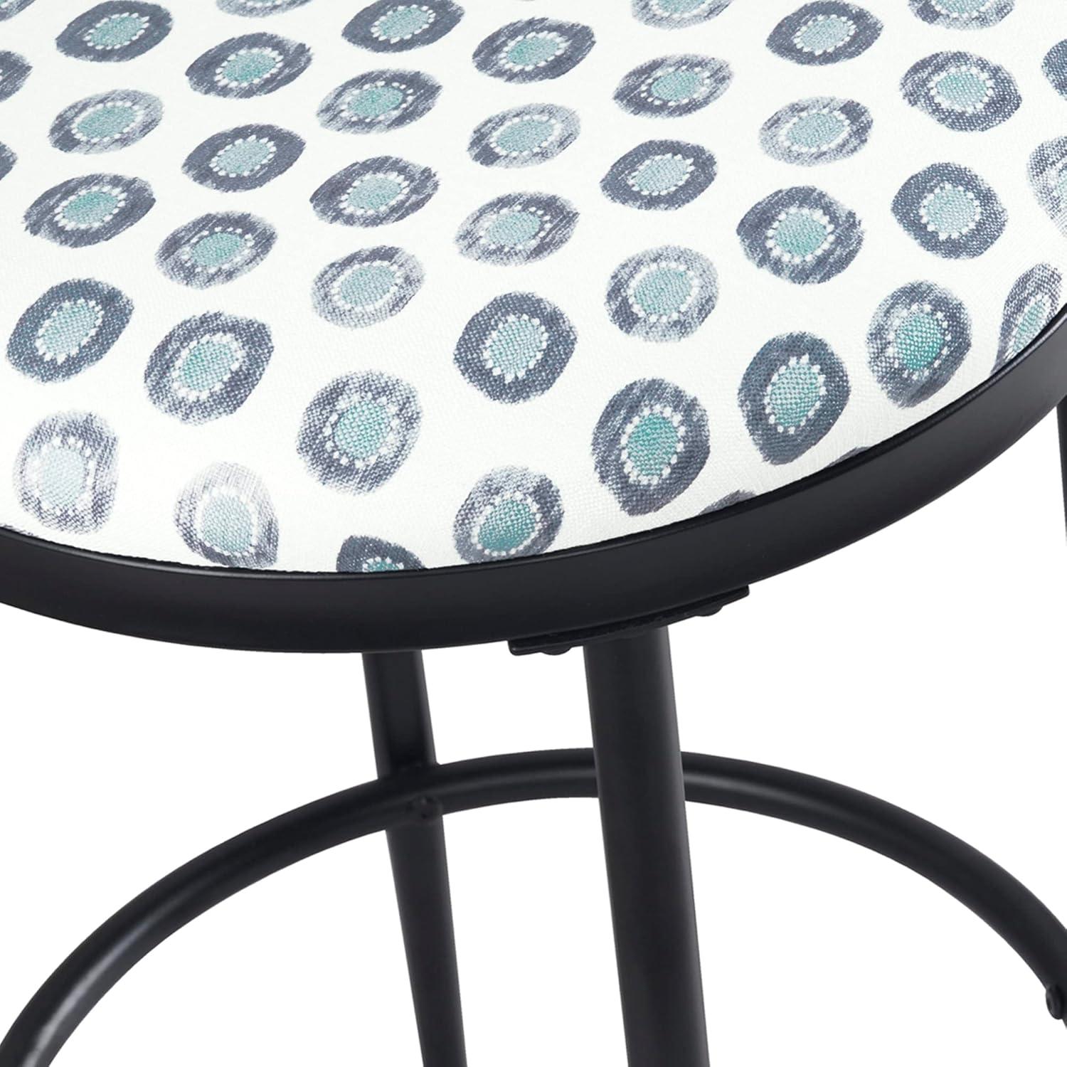 imageHomePop Upholstered Metal Barstool Fabric Side Chairs for Dining Room Kitchen and Living Room Small Green Medallion Ikat PrintMulti Green