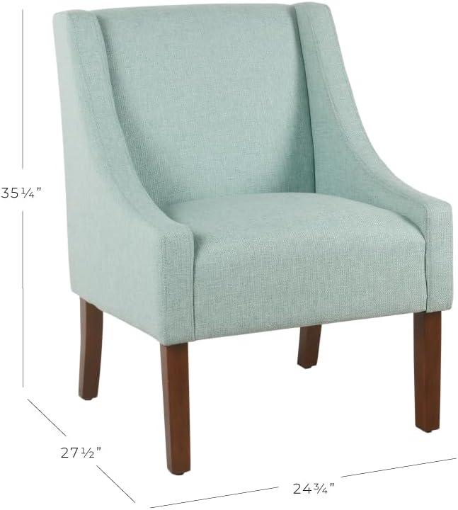 imageHomePop Velvet Swoop Arm Accent Chair Suri BlueAqua